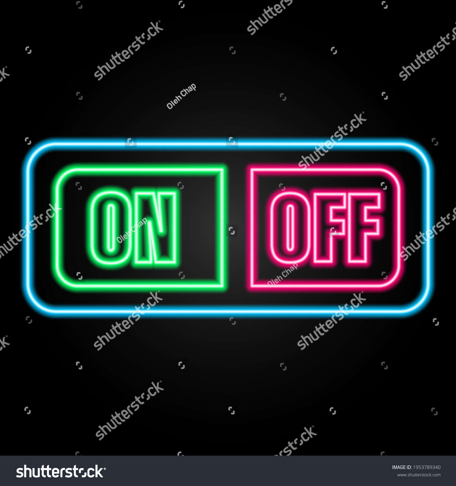 Turn On Turn Off Button Neon Stock Vector (Royalty Free) 1953789340 ...