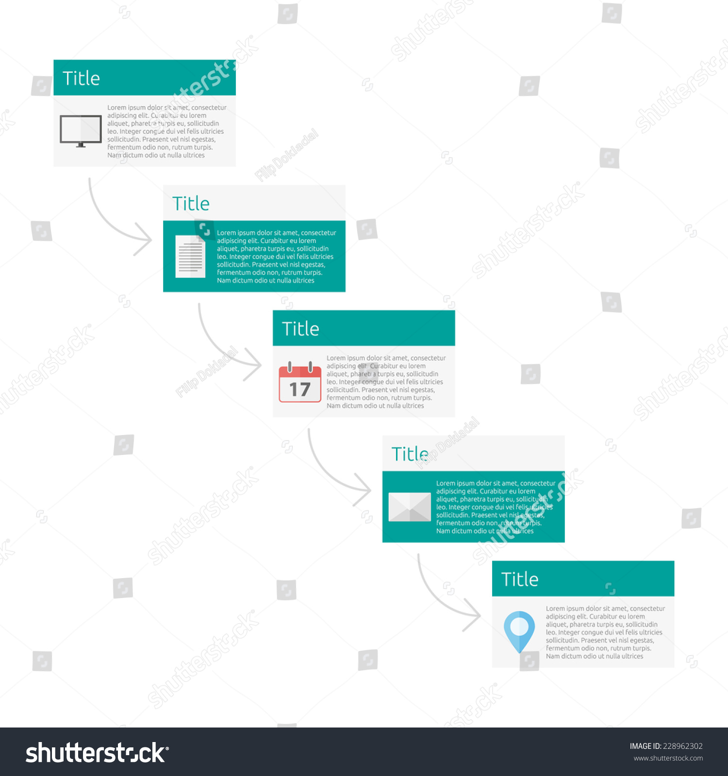 Turquoise Block Infographic Vector Template Stock Vector (Royalty Free ...