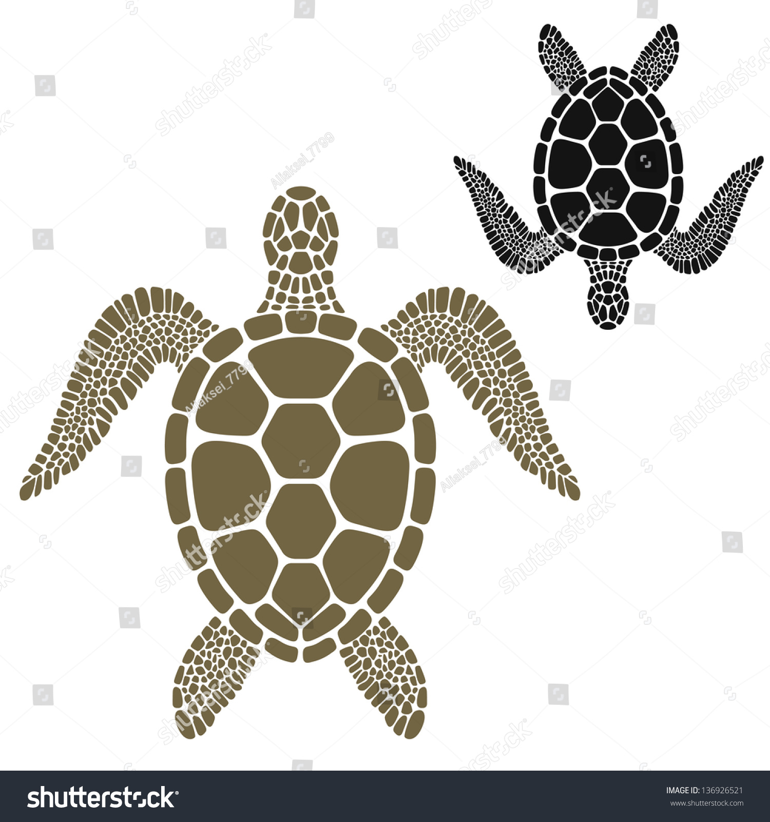 Turtle Stock Vector Illustration 136926521 : Shutterstock