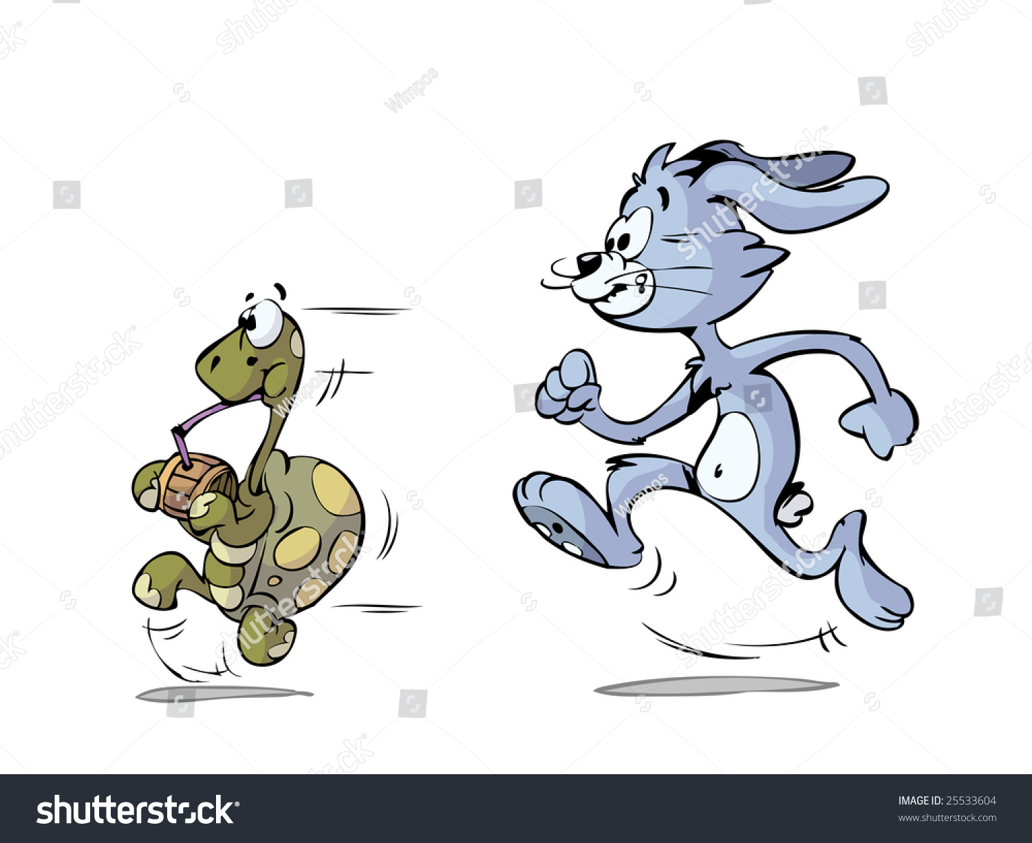 Turtle And Rabbit Stock Vector Illustration 25533604 : Shutterstock