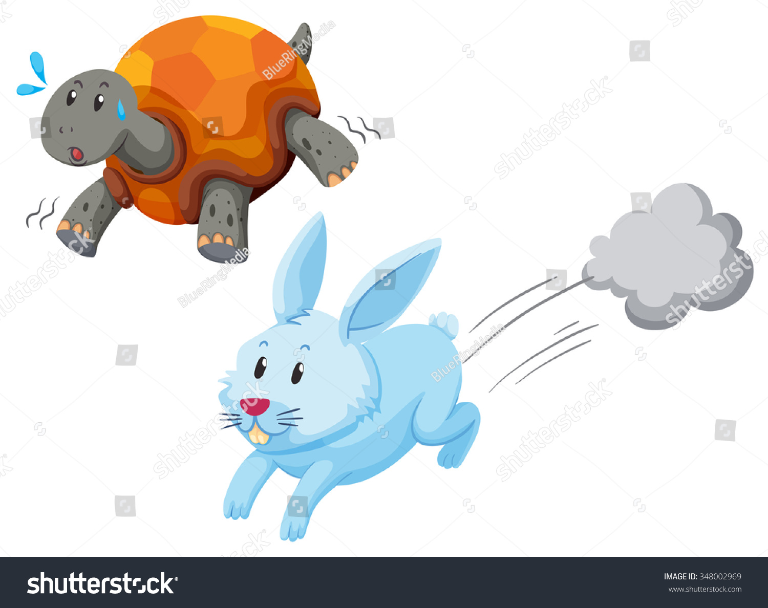 Turtle And Rabbit Racing Illustration - 348002969 : Shutterstock