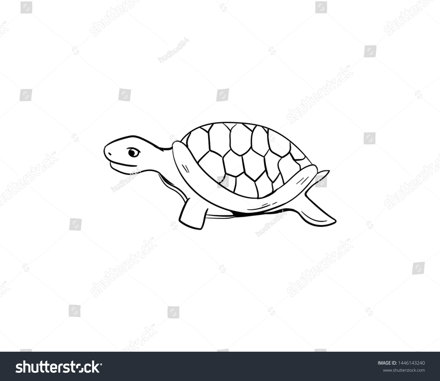 Turtle Doodle Vector Hand Drawing Stock Vector (Royalty Free) 1446143240