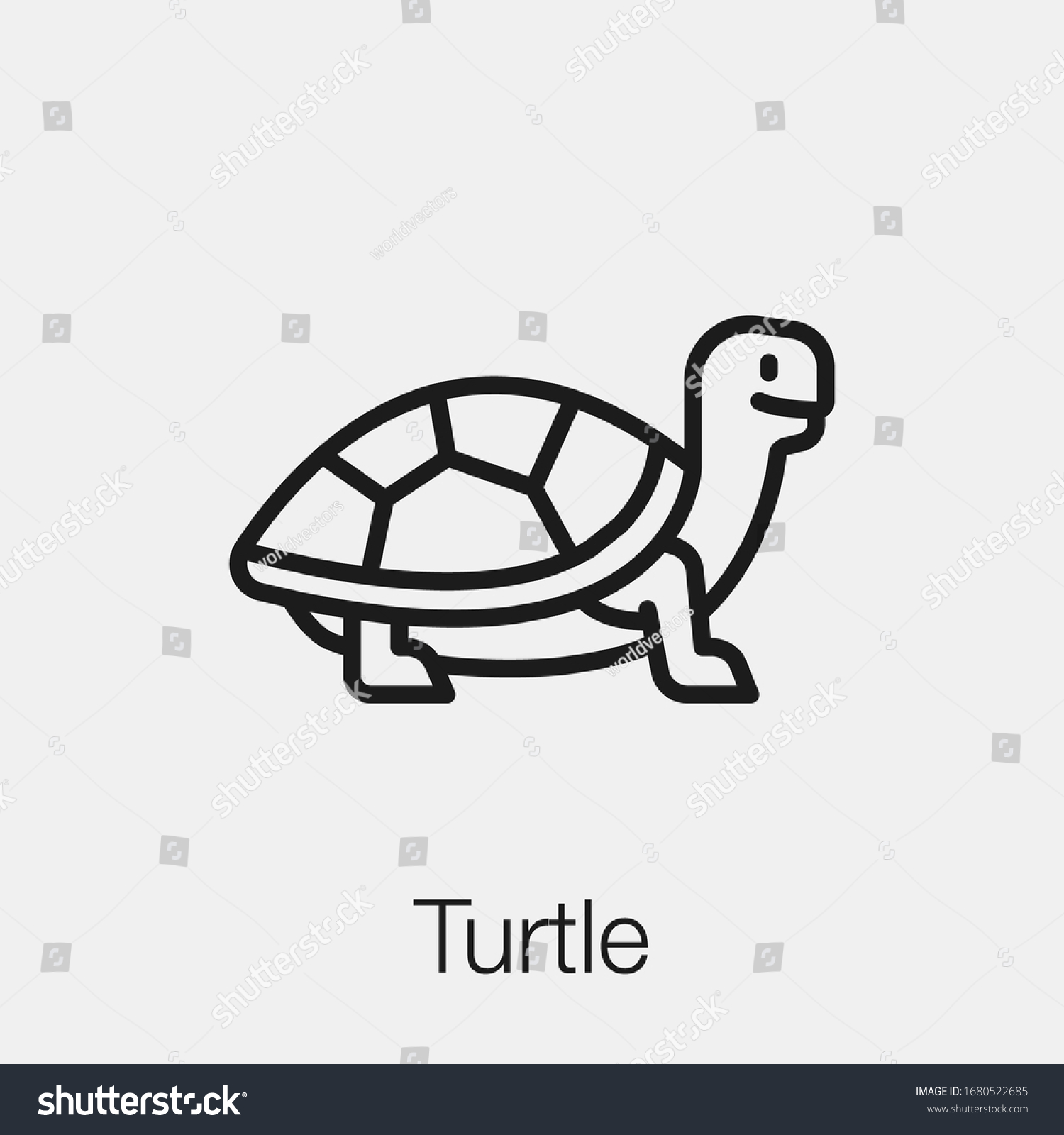SVG of turtle icon vector. Linear style sign for mobile concept and web design. turtle symbol illustration. Pixel vector graphics - Vector. svg