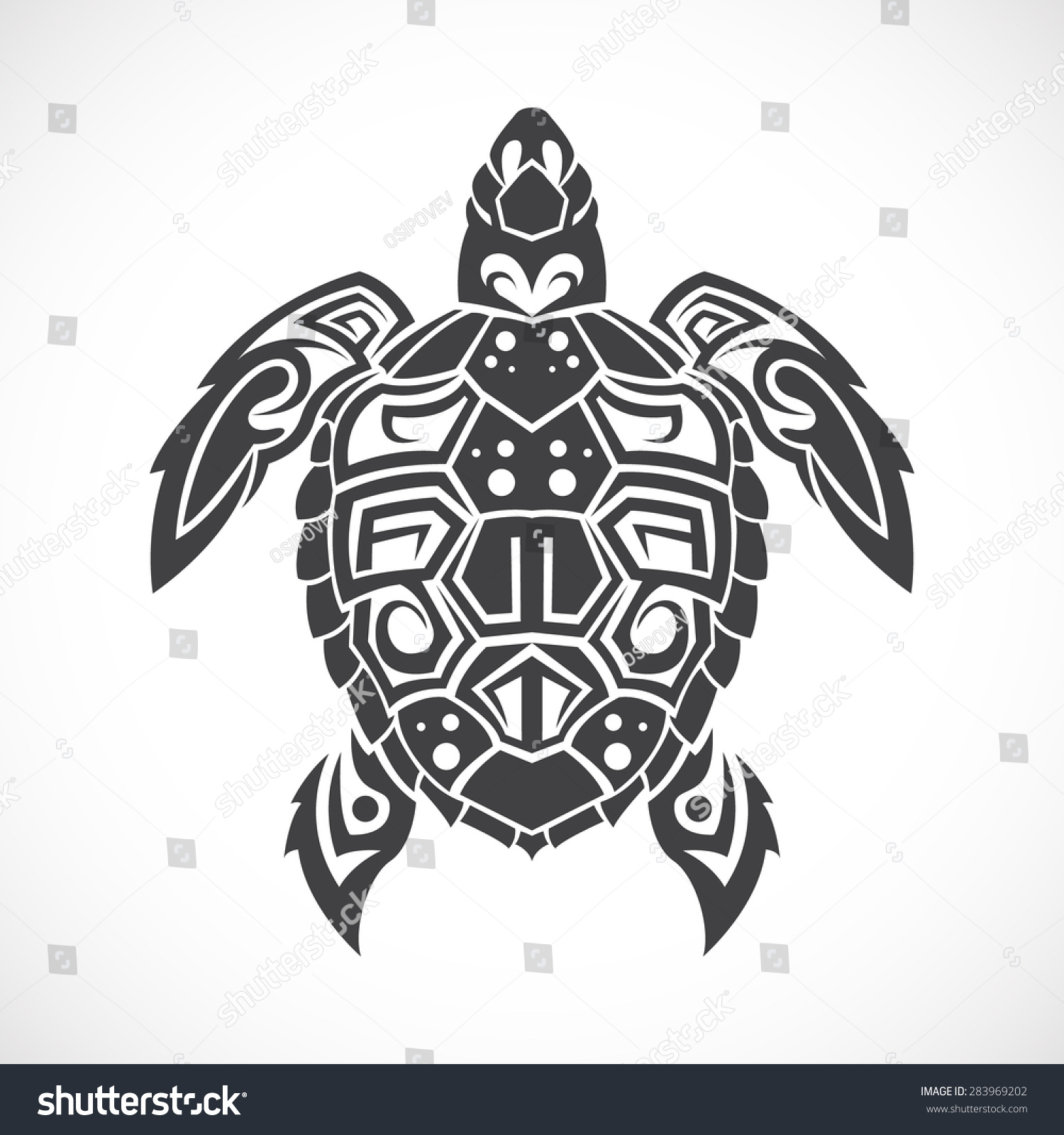 Turtle Tribal On White Background Stock Vector Royalty Free