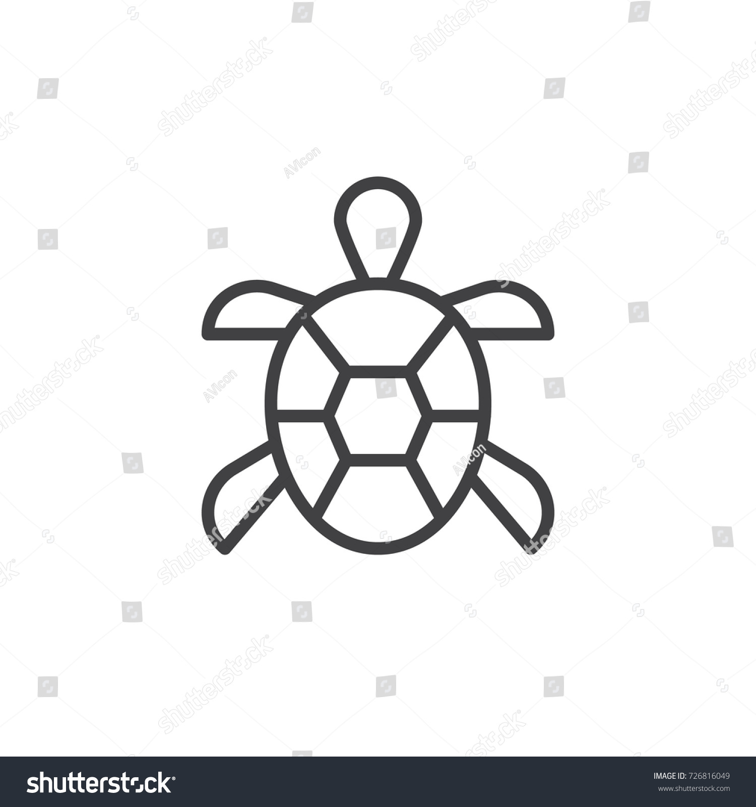 Turtle Line Icon Outline Vector Sign Stock Vector (Royalty Free) 726816049