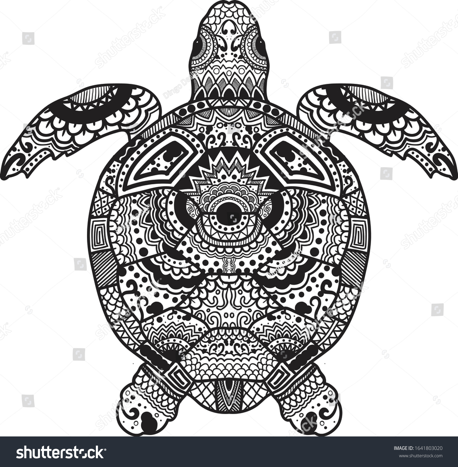 SVG of Turtle Mandala Art - Beauty Mandala Pattern svg