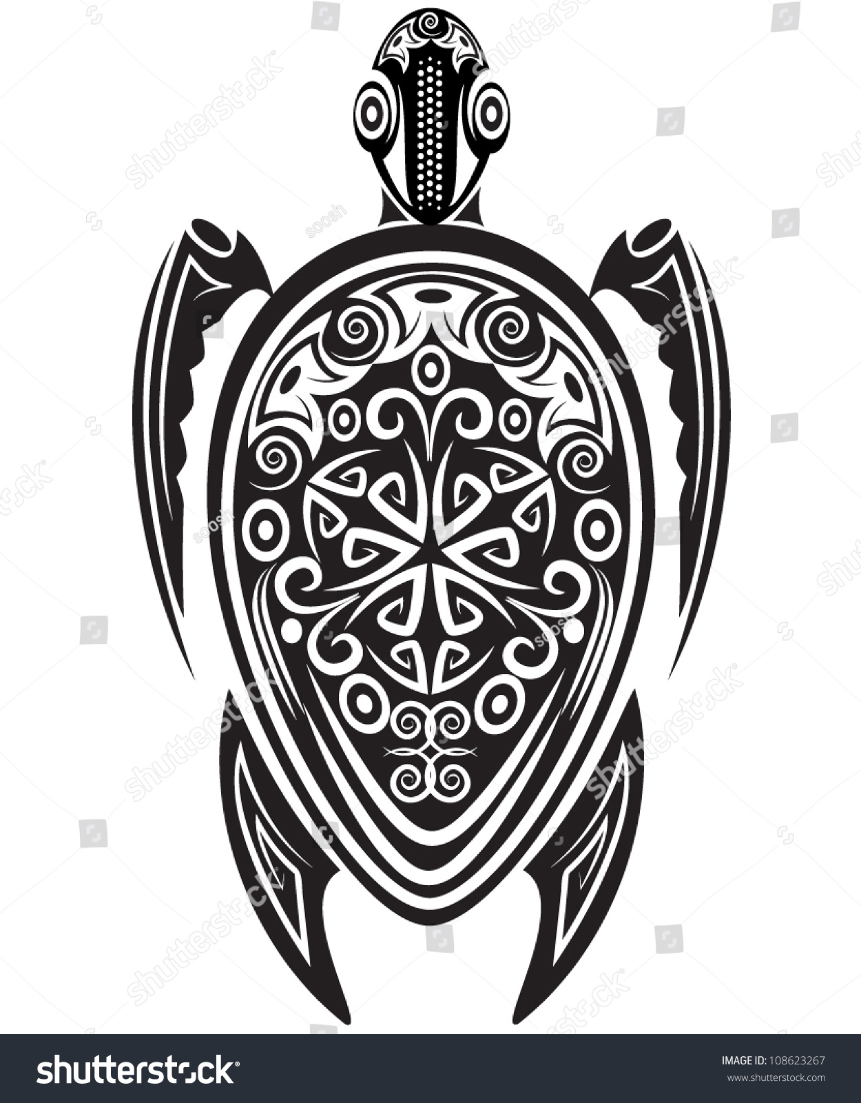 Turtle - Maori Style Stock Vector Illustration 108623267 : Shutterstock