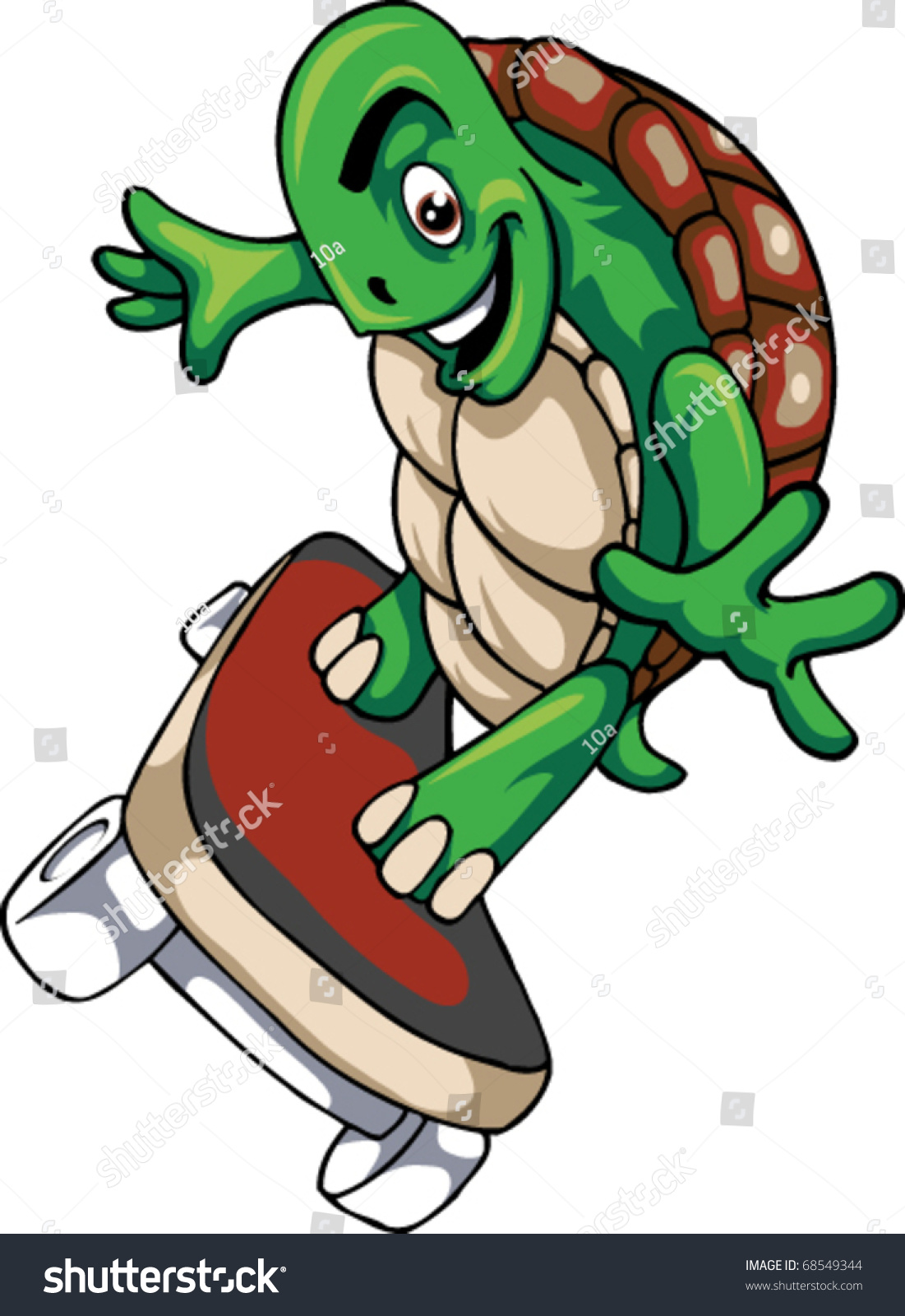 Turtle On Skateboard Stock Vector Illustration 68549344 : Shutterstock