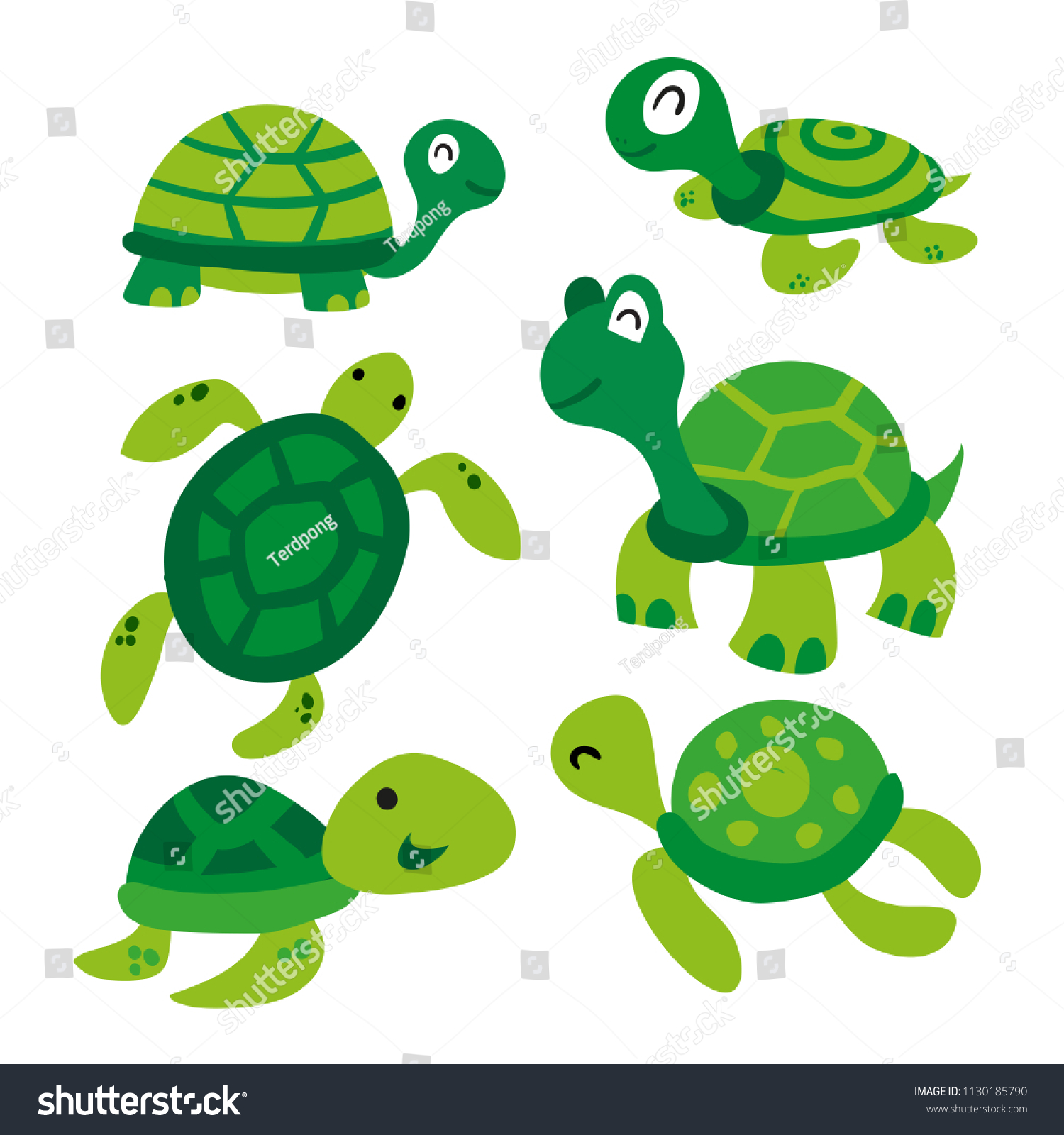 Turtle Vector Collection Design Stock Vector (Royalty Free) 1130185790 ...