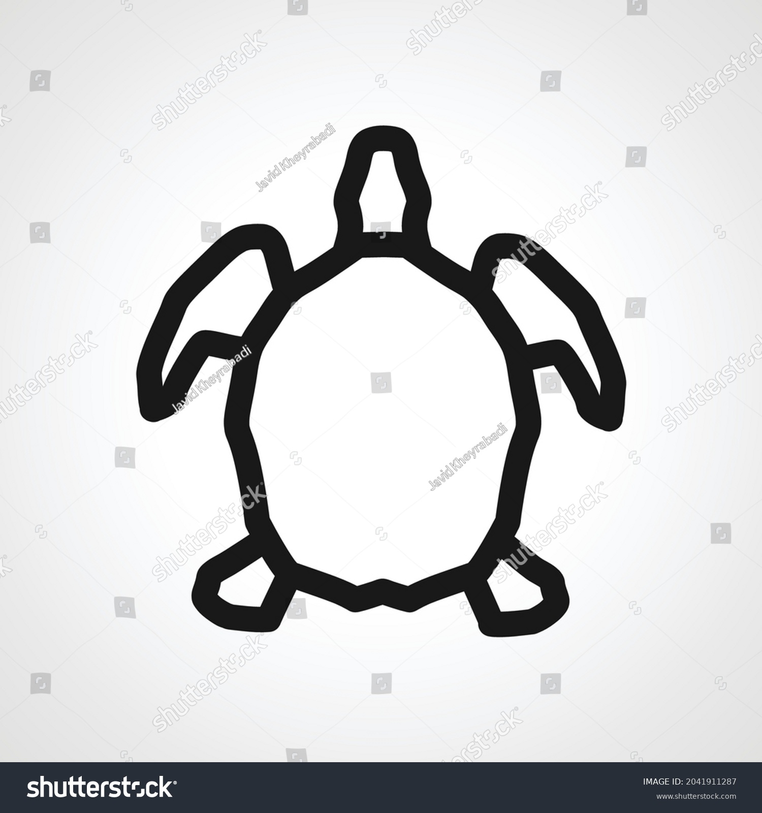 Turtle Vector Line Icon Sea Turtle Stock Vector (Royalty Free ...