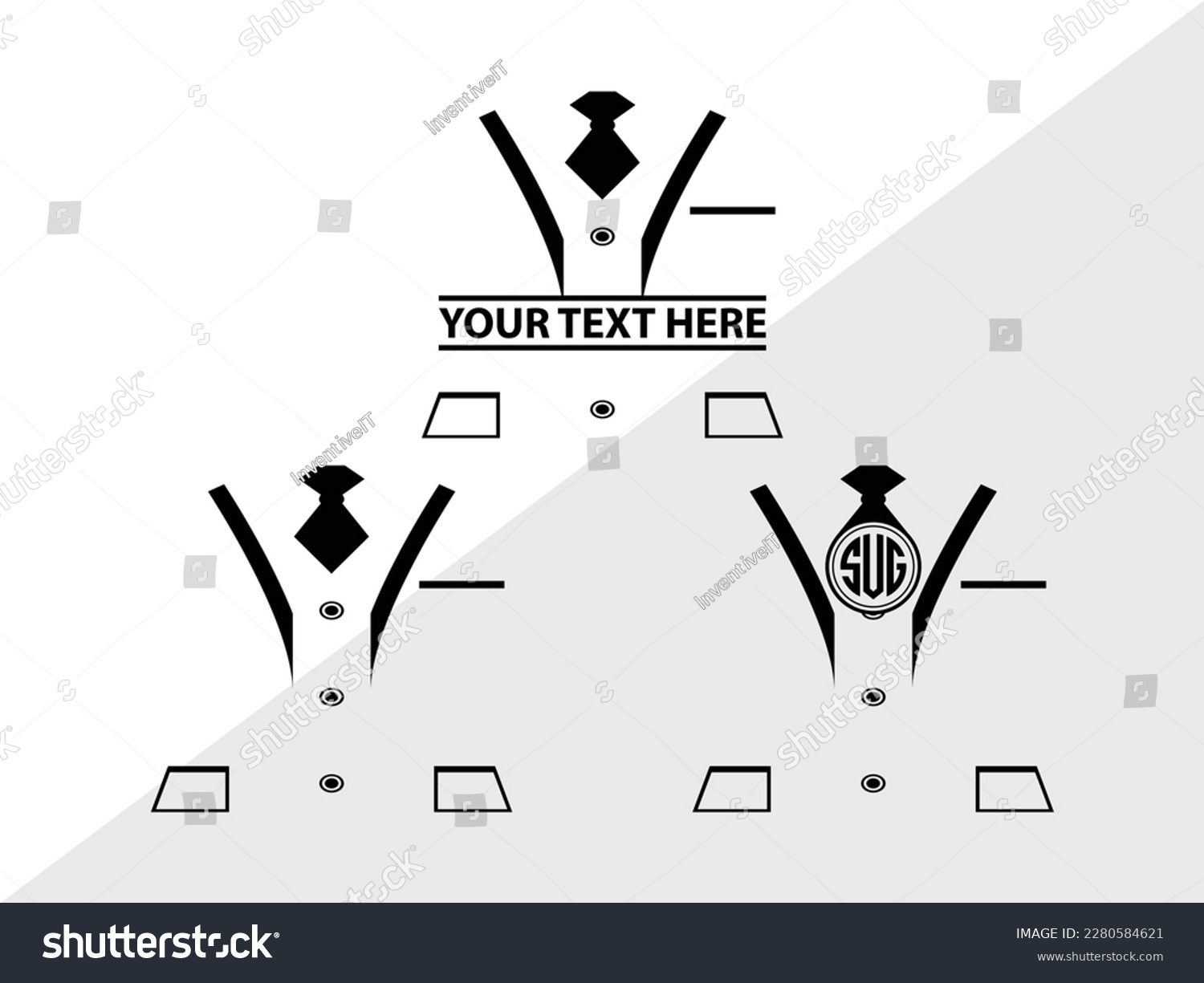SVG of Tuxedo Monogram Vector Illustration Silhouette svg