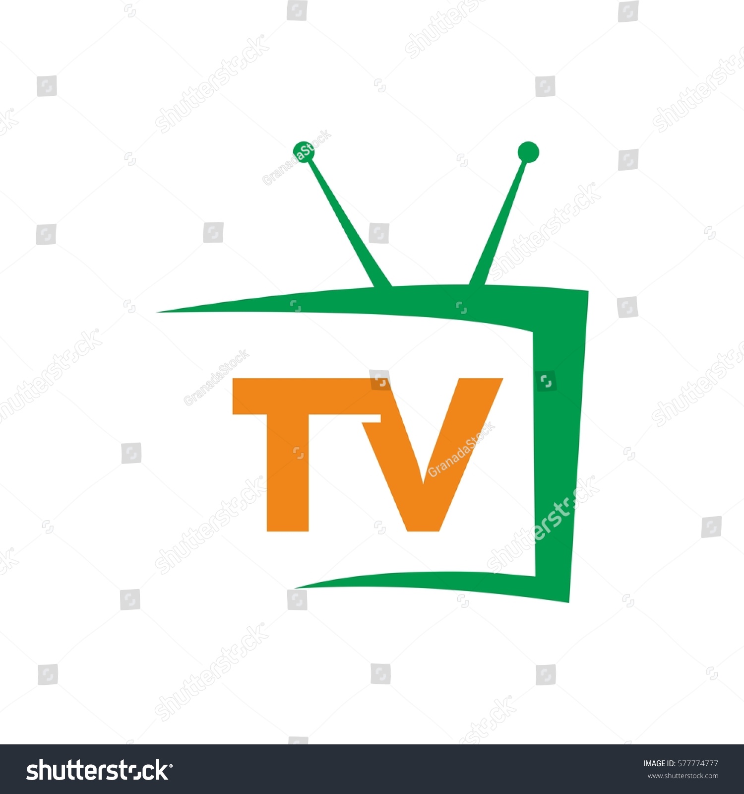 Tv Icon Logo Design Stock Vector 577774777 - Shutterstock