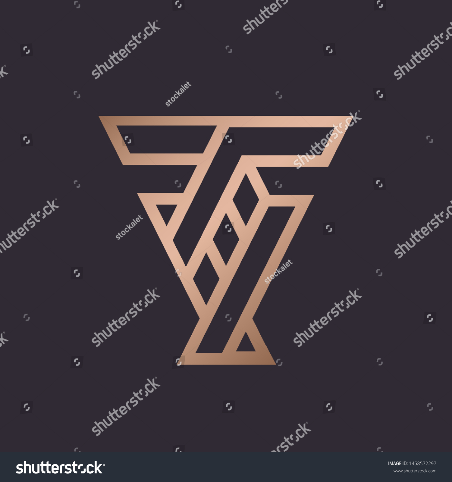 Tv Monogramletter T Logotypographic Iconlettering Signalphabet Stock ...