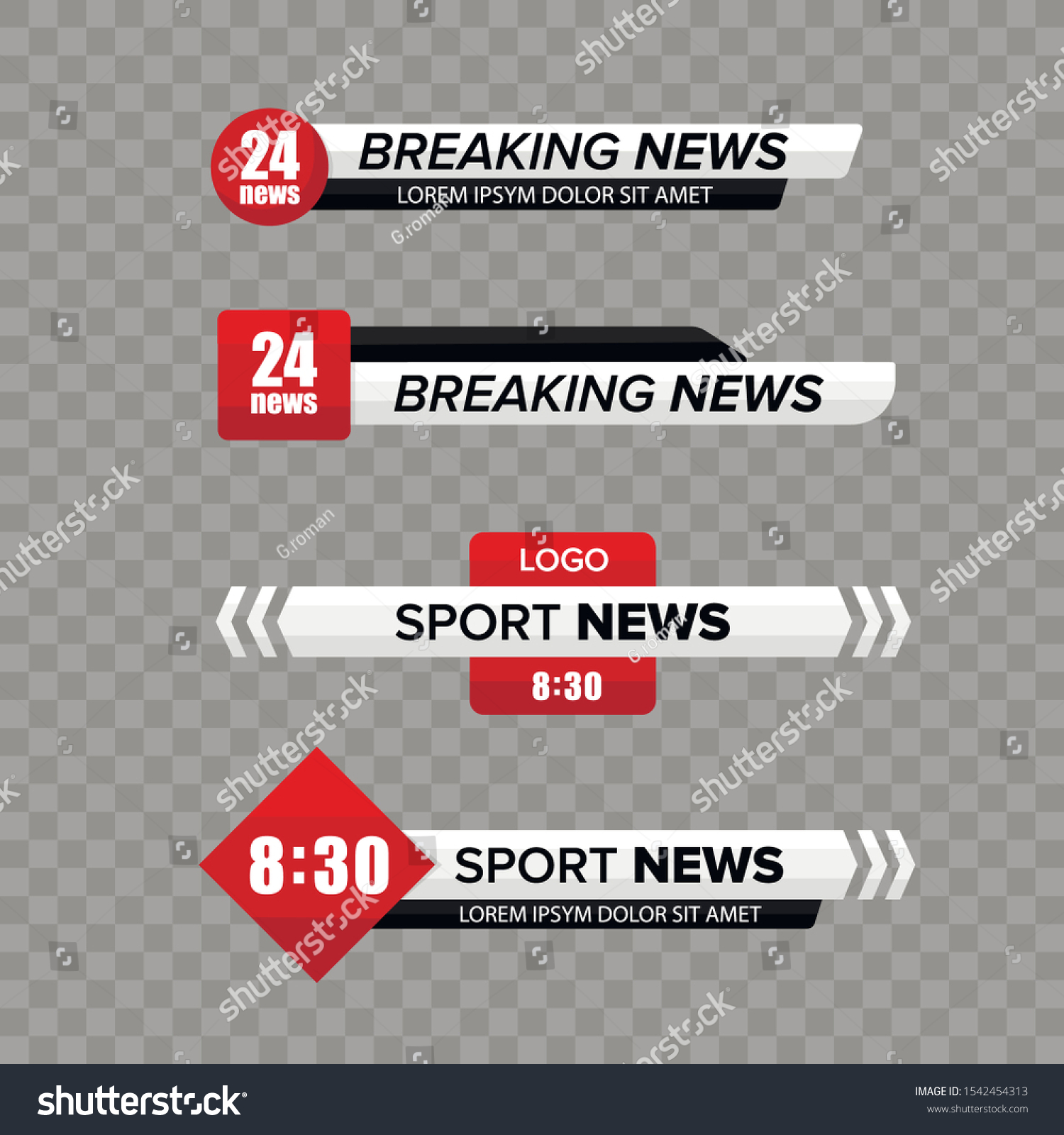 Tv News Bar Lower Third Tv Stock Vector (Royalty Free) 1542454313