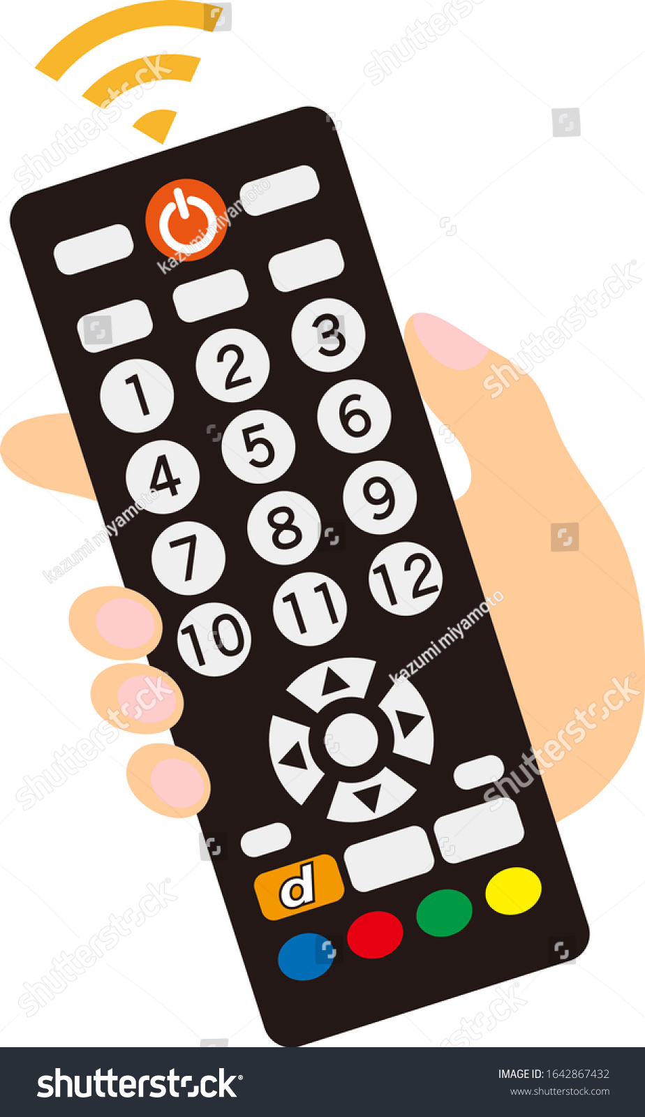 black remote control held by hand, wireless clip art preview