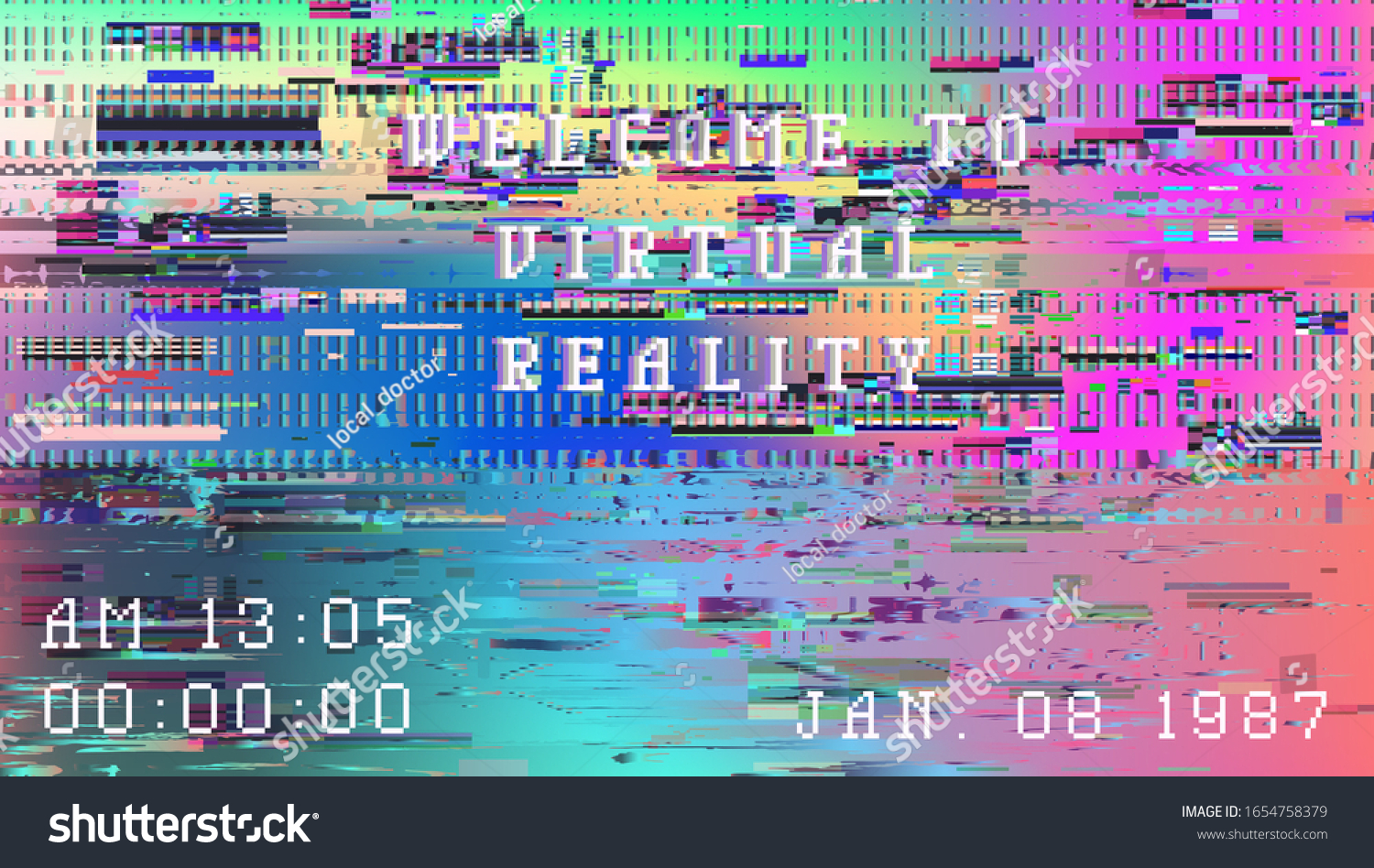 Tv Screen Vhs Flicker Effect Glitch Stock Vector (Royalty Free) 1654758379
