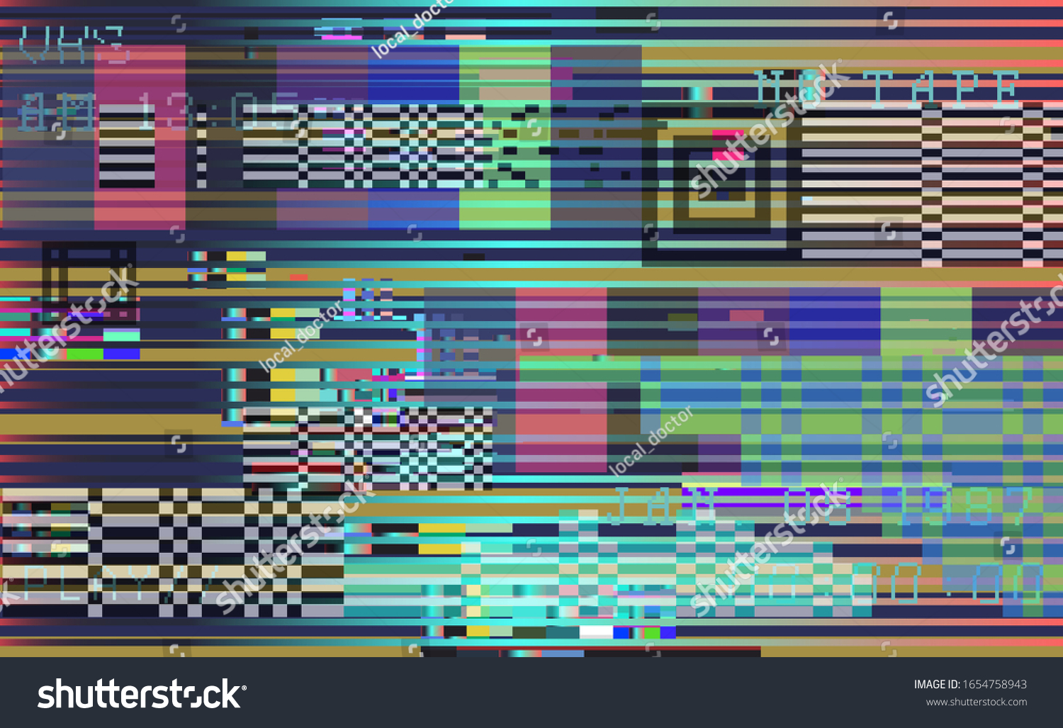 Tv Screen Vhs Flicker Effect Glitch Stock Vector (Royalty Free) 1654758943