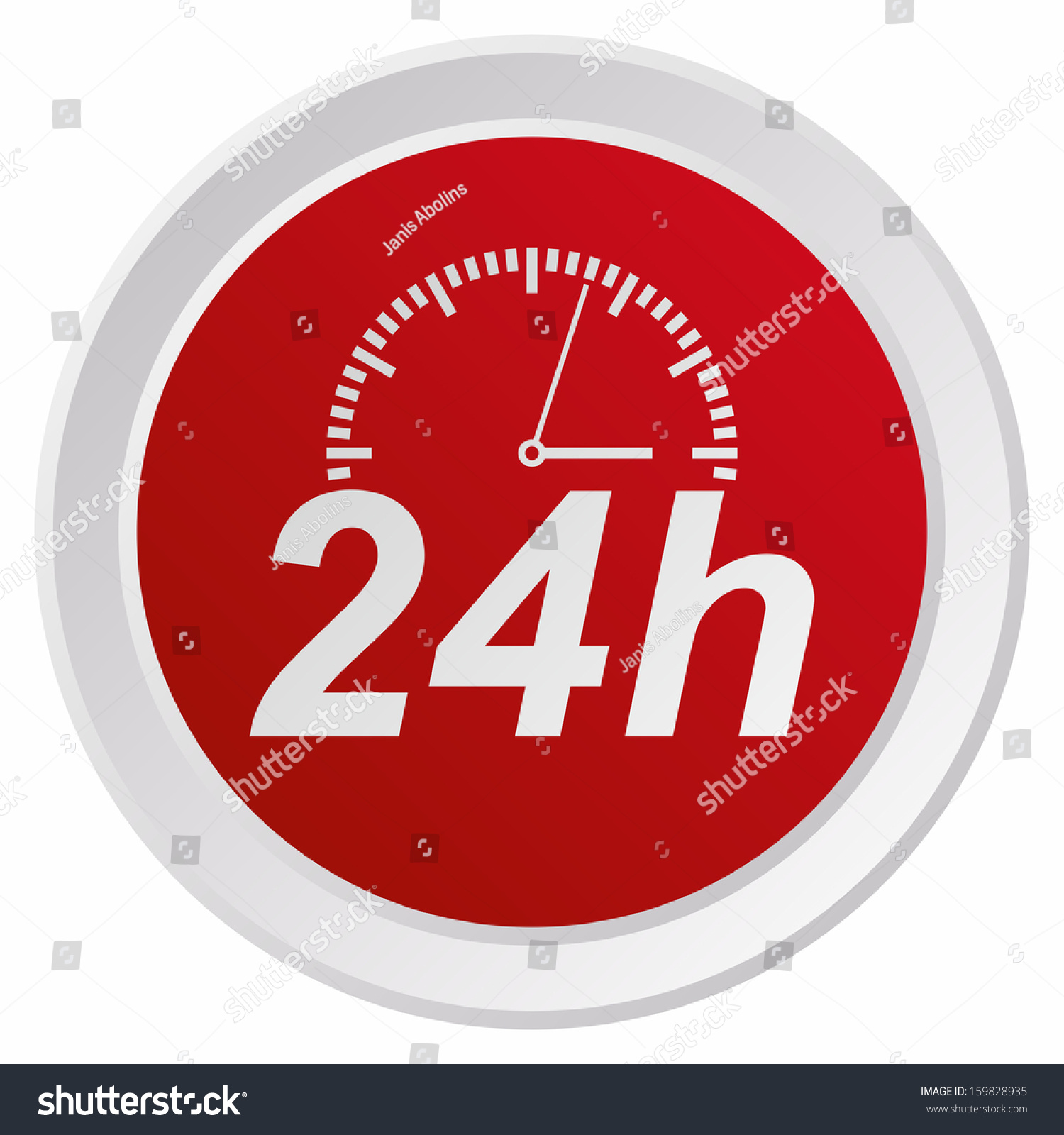 SVG of Twenty-four hours, service (GRX btn metallic, red version)  svg