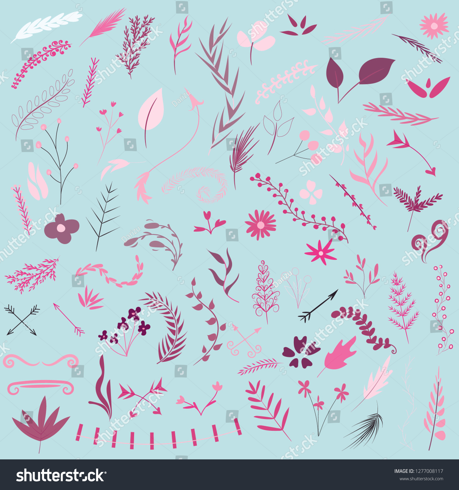 Twigs Set Vector Stock Vector (Royalty Free) 1277008117 | Shutterstock