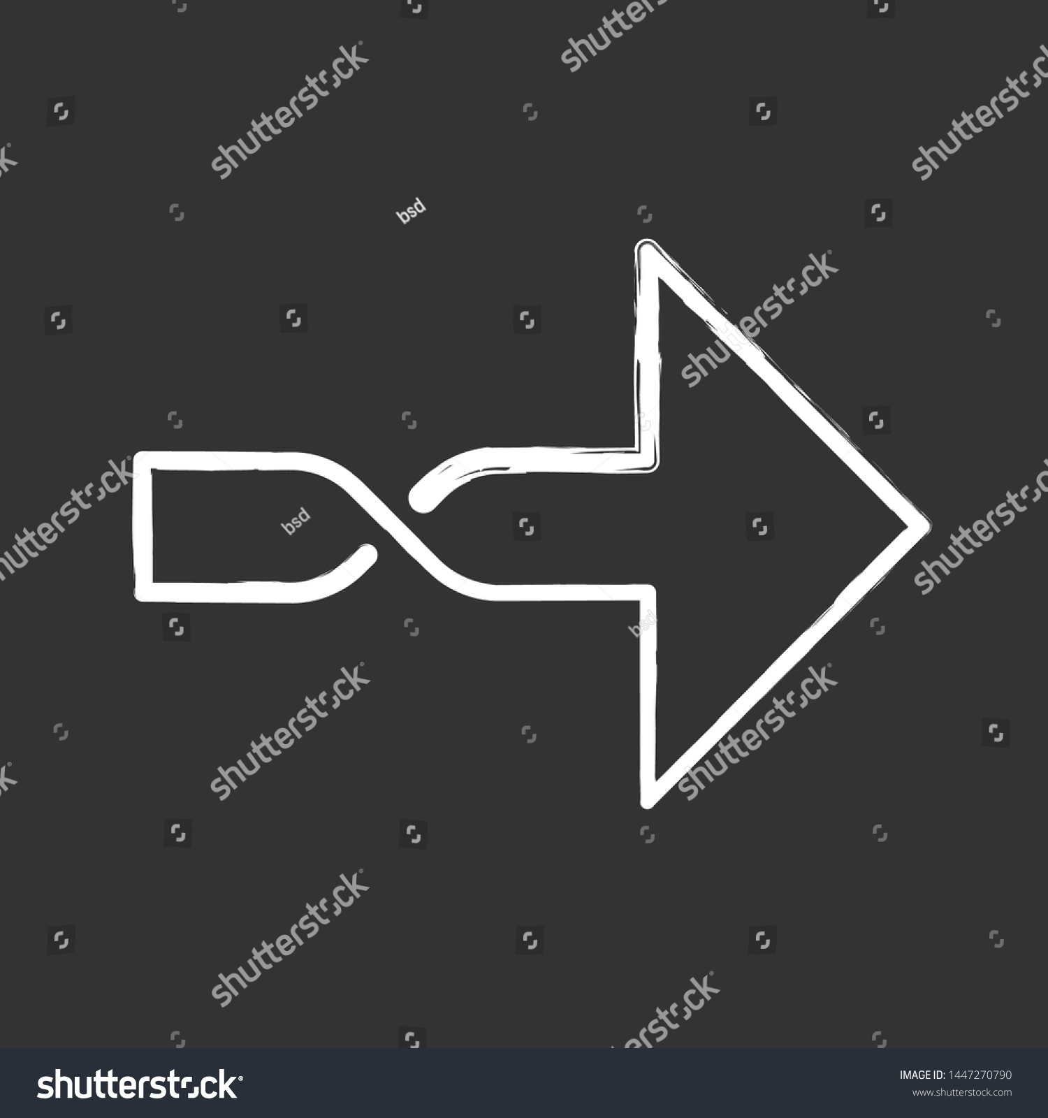 Twisted Arrow Chalk Icon Direction Arrowhead Stock Vector (Royalty Free ...