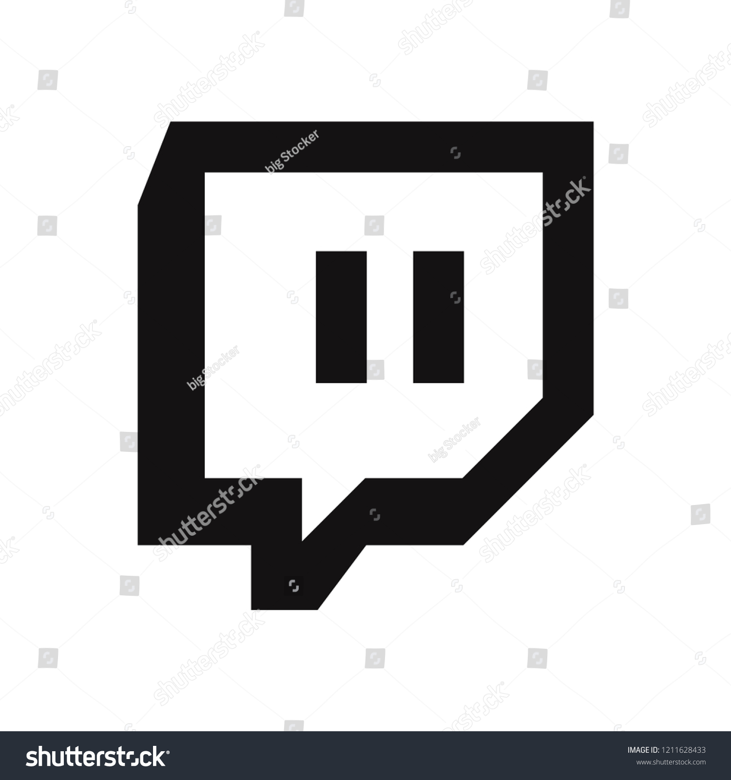 Twitch Logo Icon Social Media Symbol Stock Vector Royalty Free