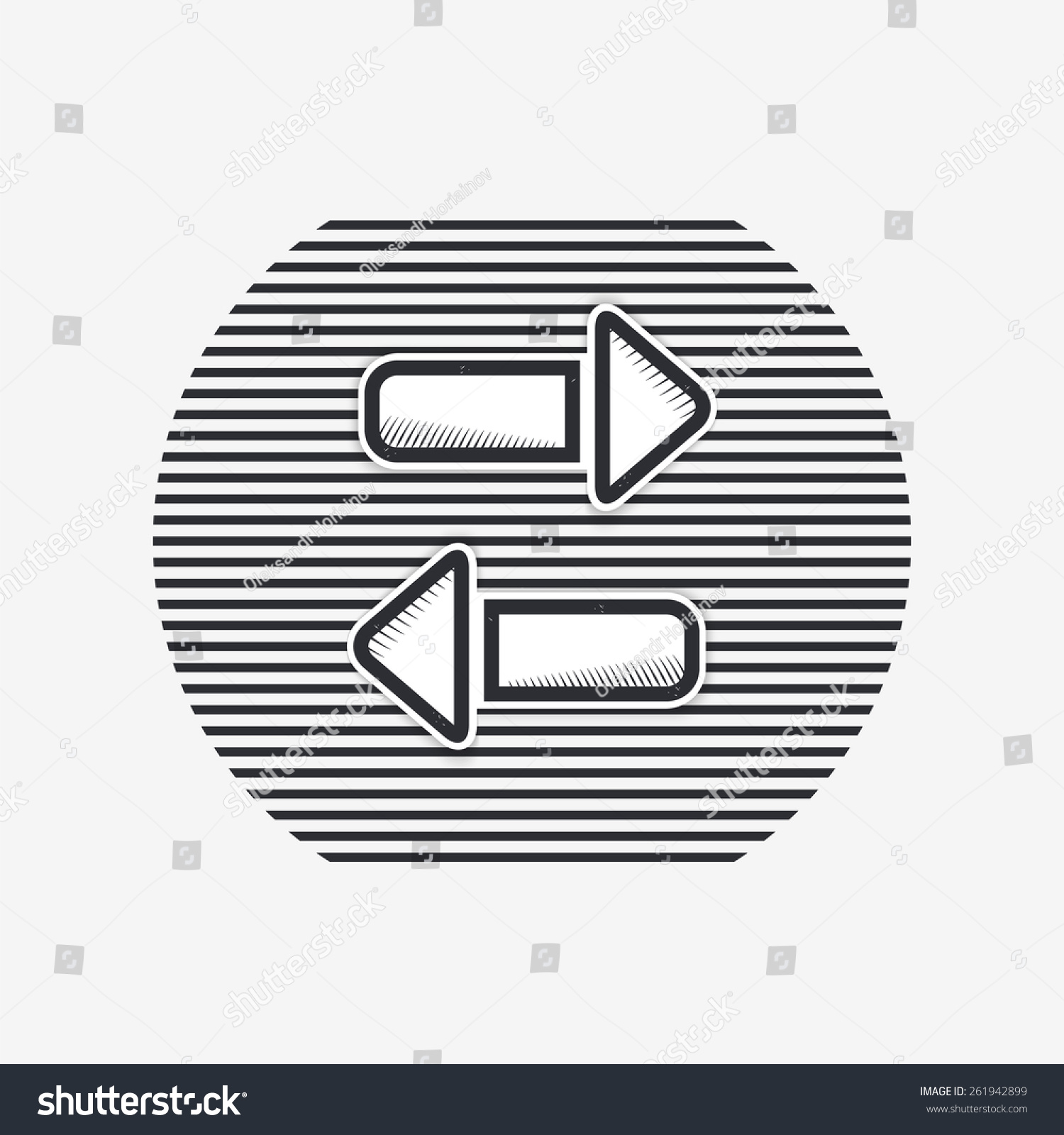 Two Arrows Icon Direction Indicator Flat Stock Vector (Royalty Free ...