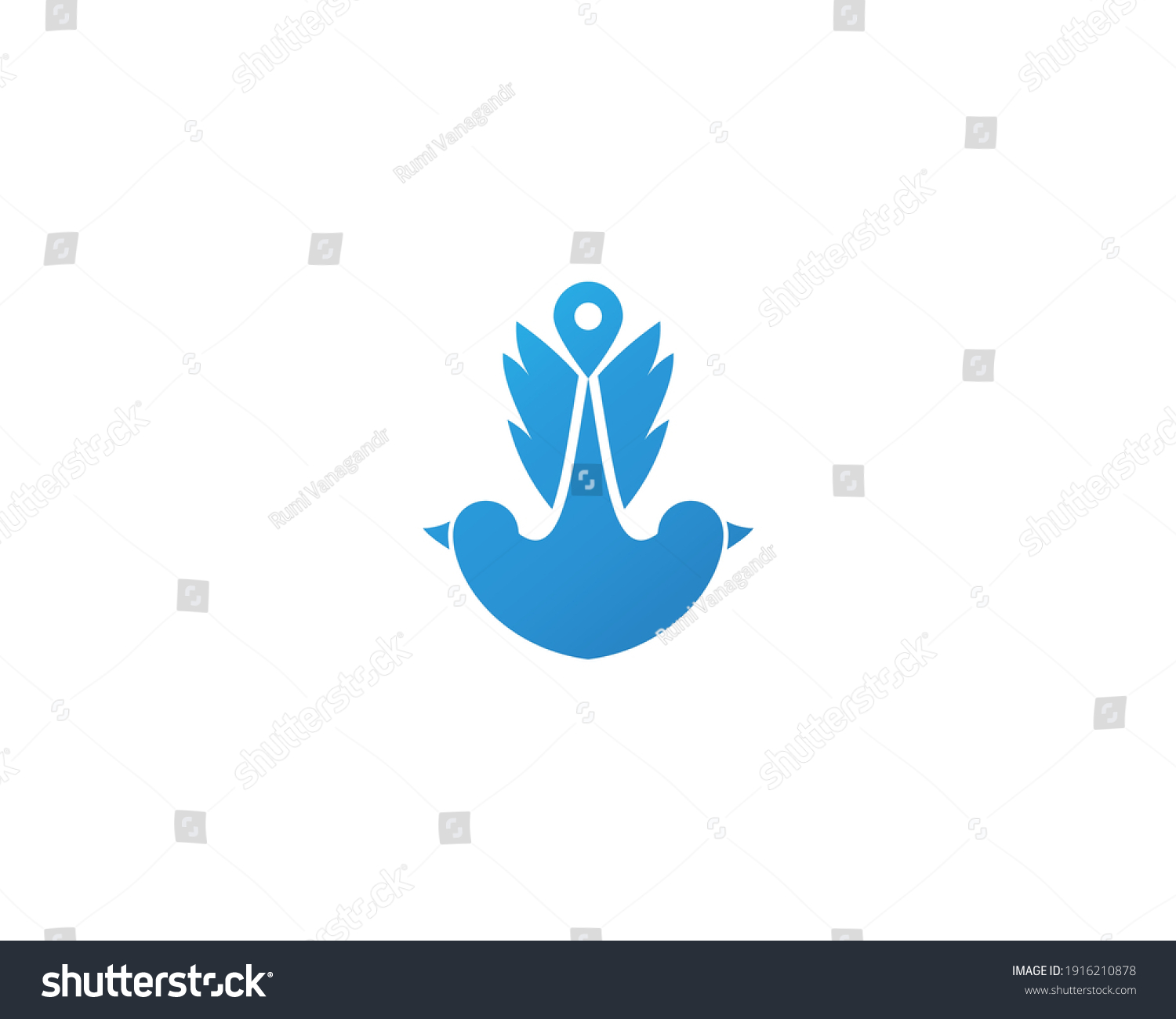 Two Birds Logo Anchor Middle Stock Vector (Royalty Free) 1916210878