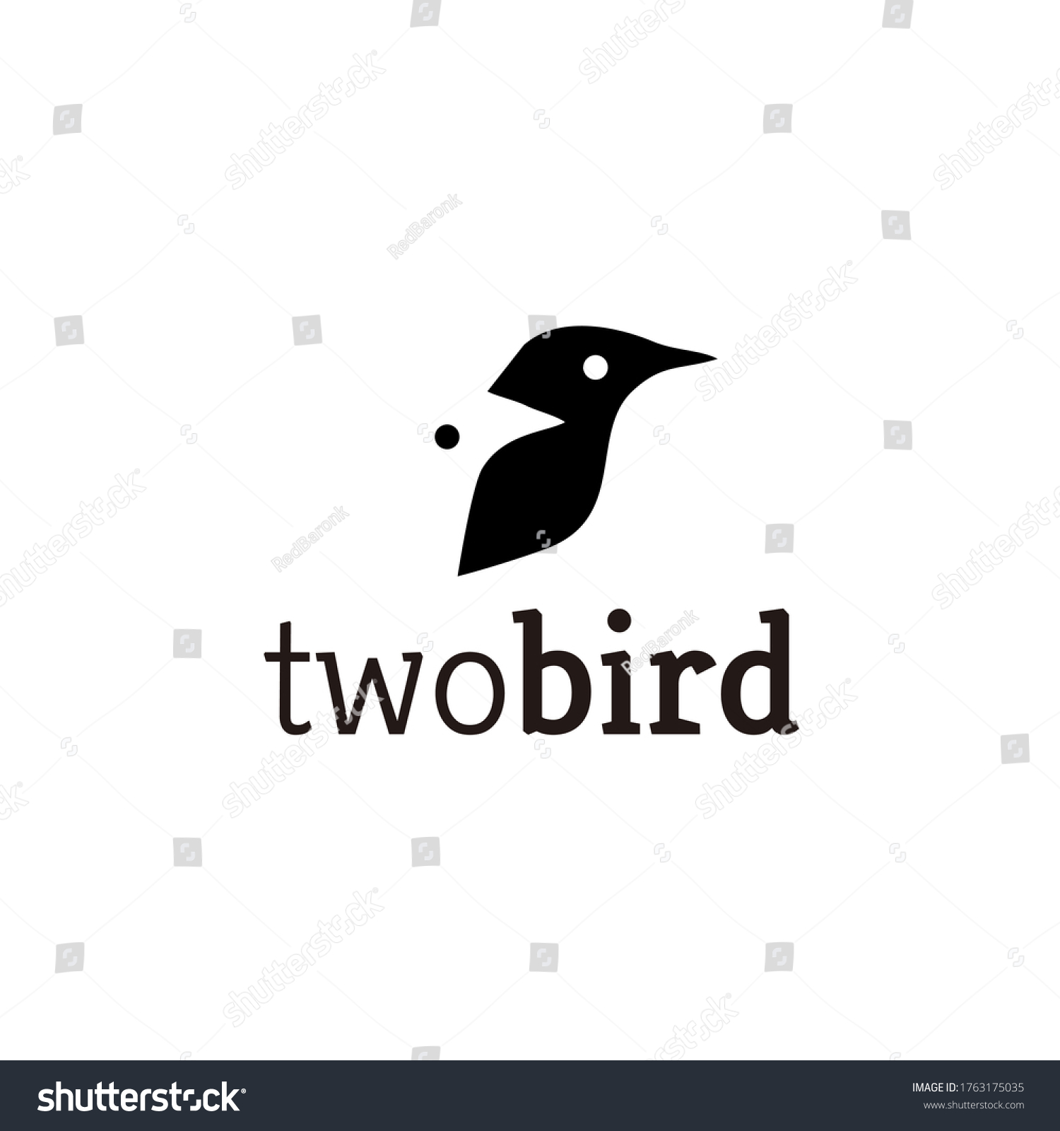 Two Birds Modern Logo Design Line Stock Vector (Royalty Free) 1763175035