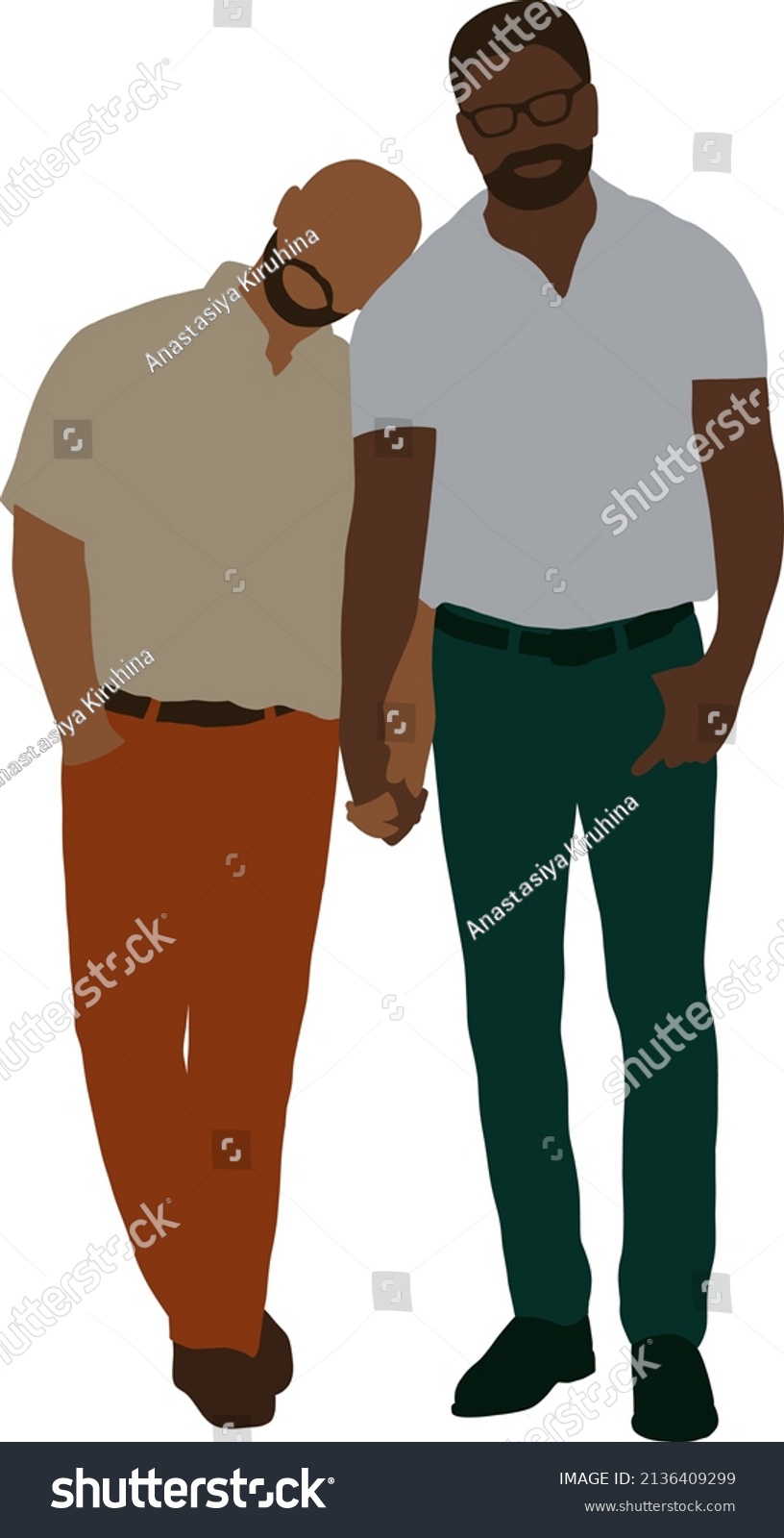 Two Black Gay Men Beard Hold Stock Vector Royalty Free 2136409299 Shutterstock 6150