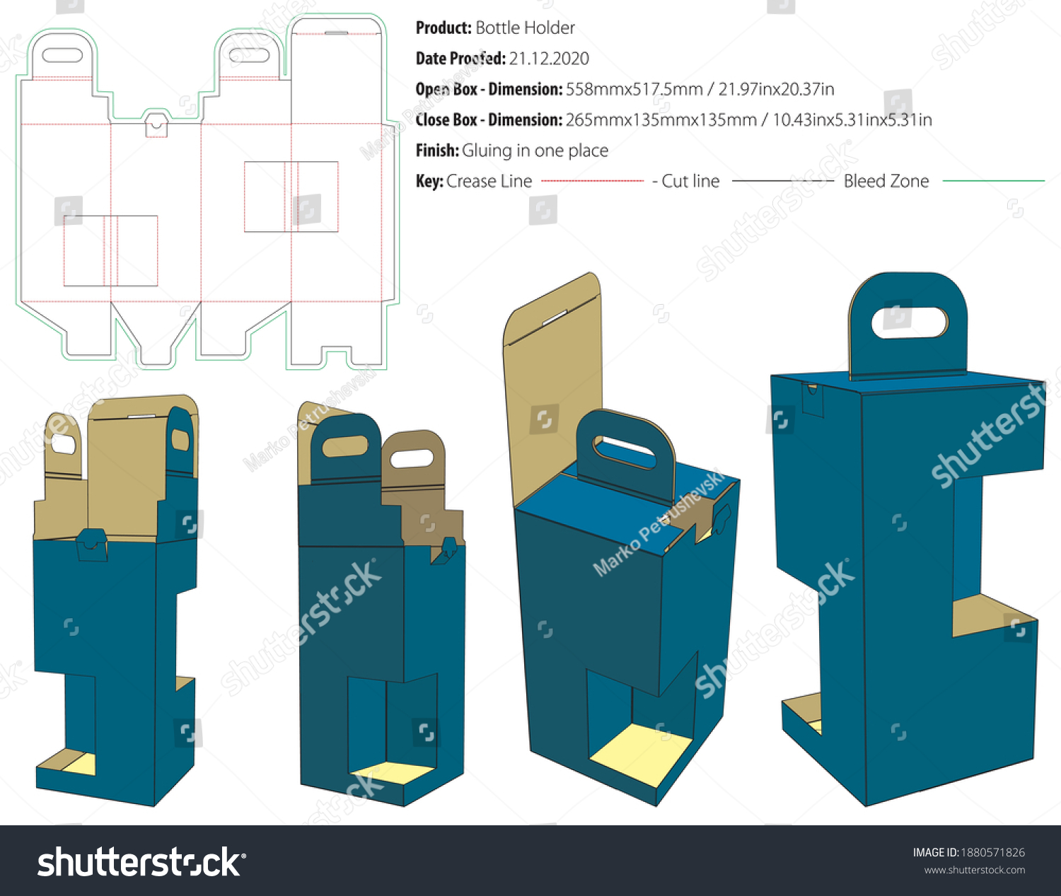SVG of Two bottle holder with two windows tuck tongue lock and top handles packaging design template gluing die cut - vector svg