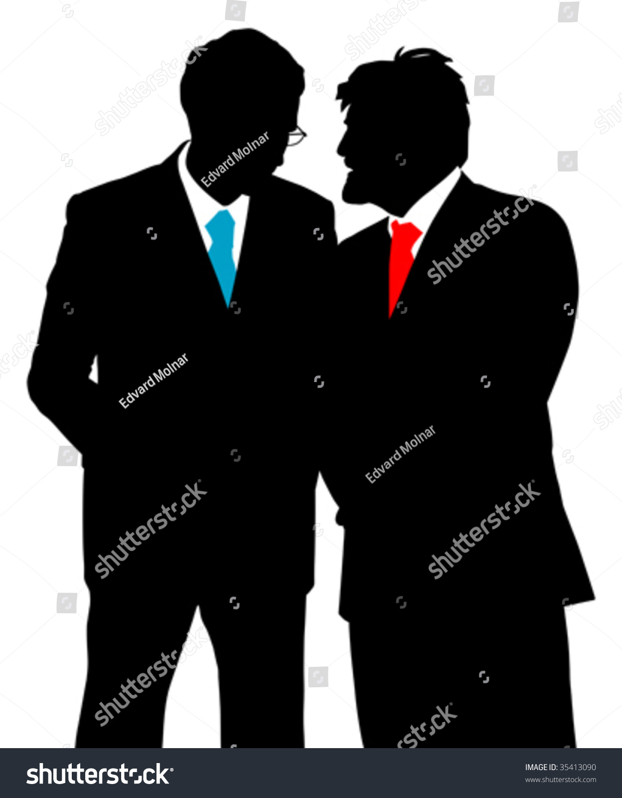 Two Businessmen Talking Vector เวกเตอร์สต็อก ปลอดค่าลิขสิทธิ์ 35413090 3662