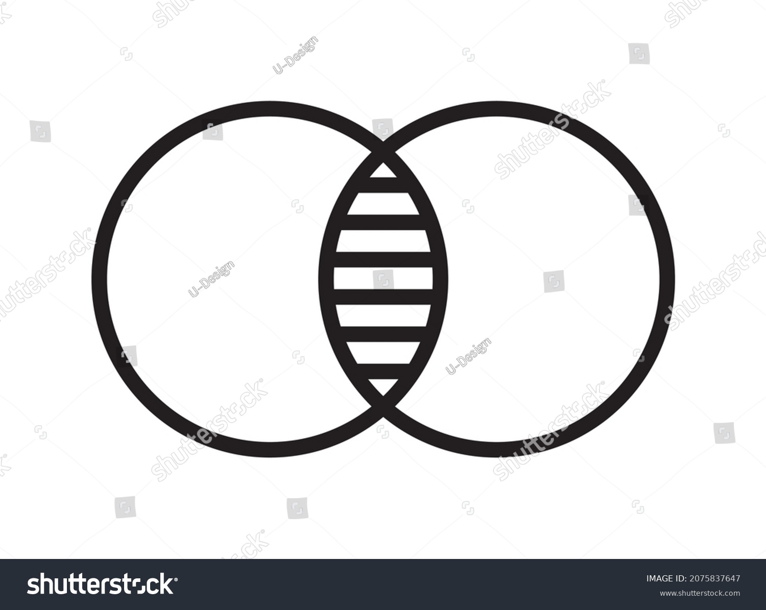 Two Circle Connect Together Symbol Circle Stock Vector (Royalty Free ...