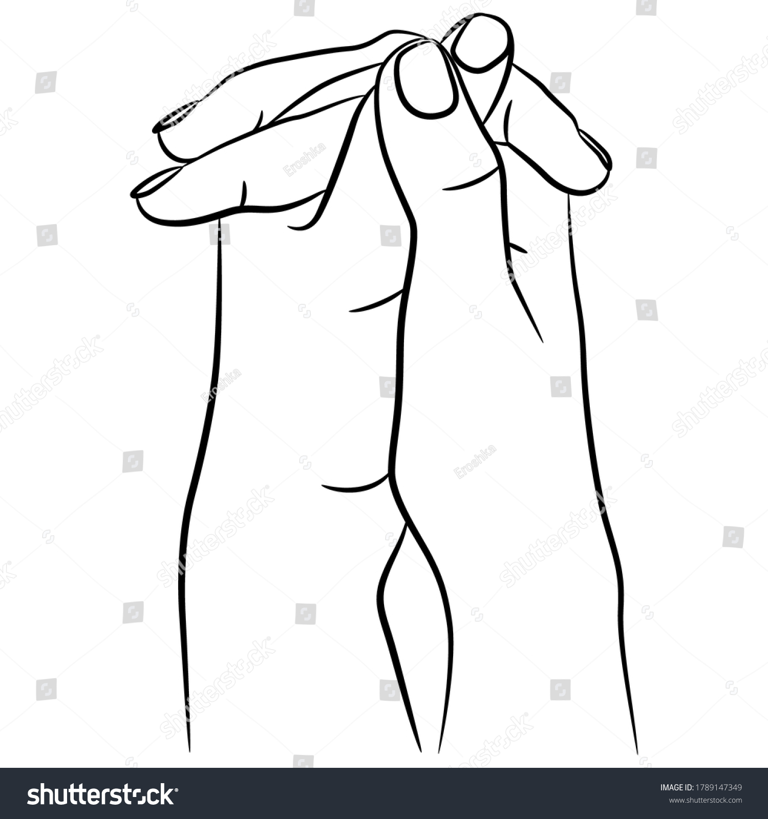 Two Clasped Human Hands Praying Gesture Stock Vector (Royalty Free ...