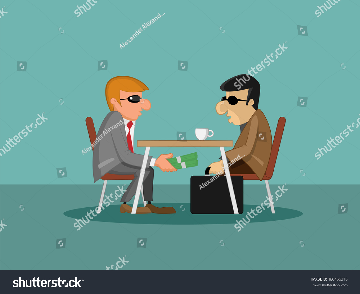 Two Corrupts With Money Stock Vector 480456310 : Shutterstock