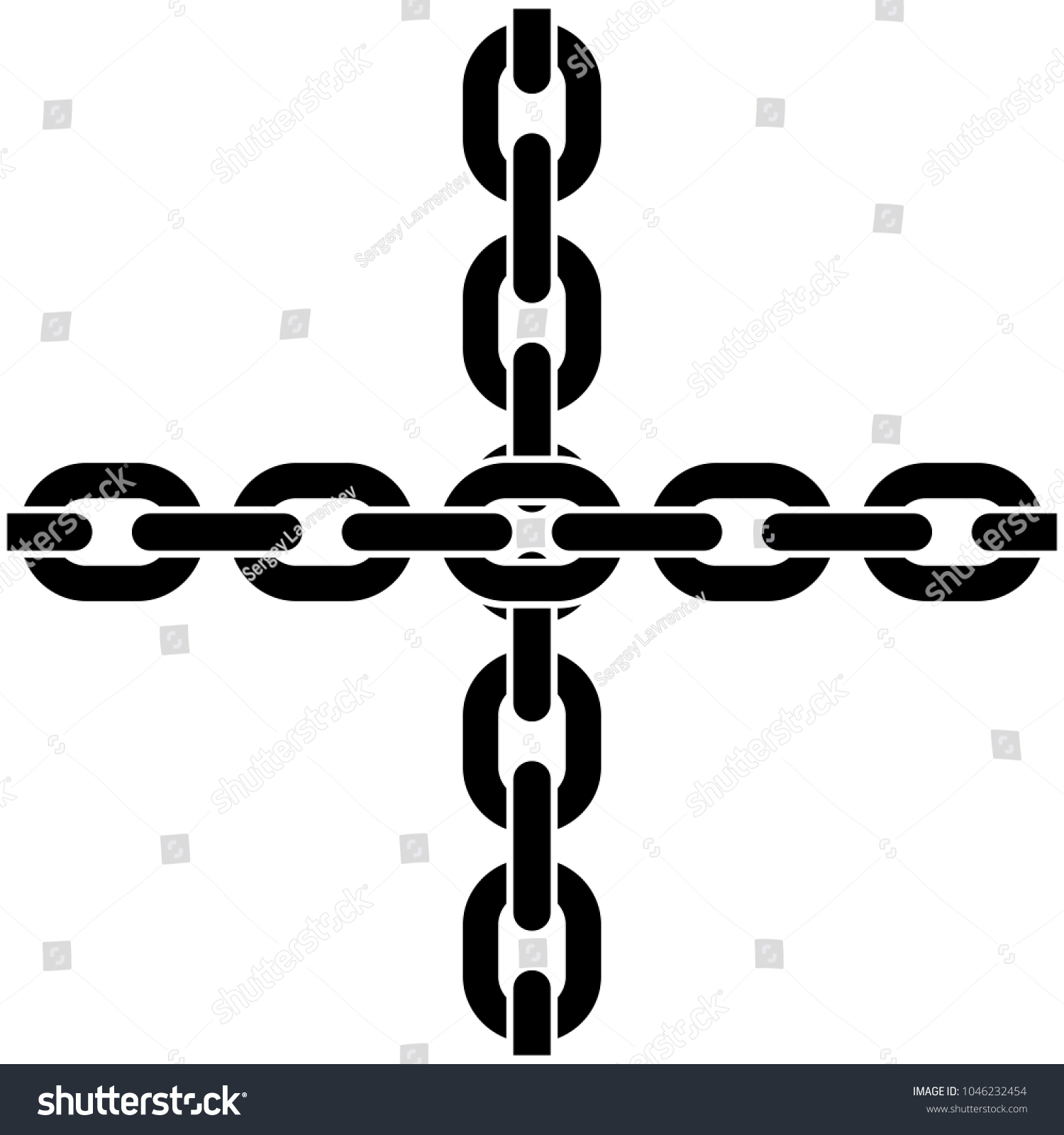 Two Crossed Chains On White Background Stock Vector (Royalty Free ...