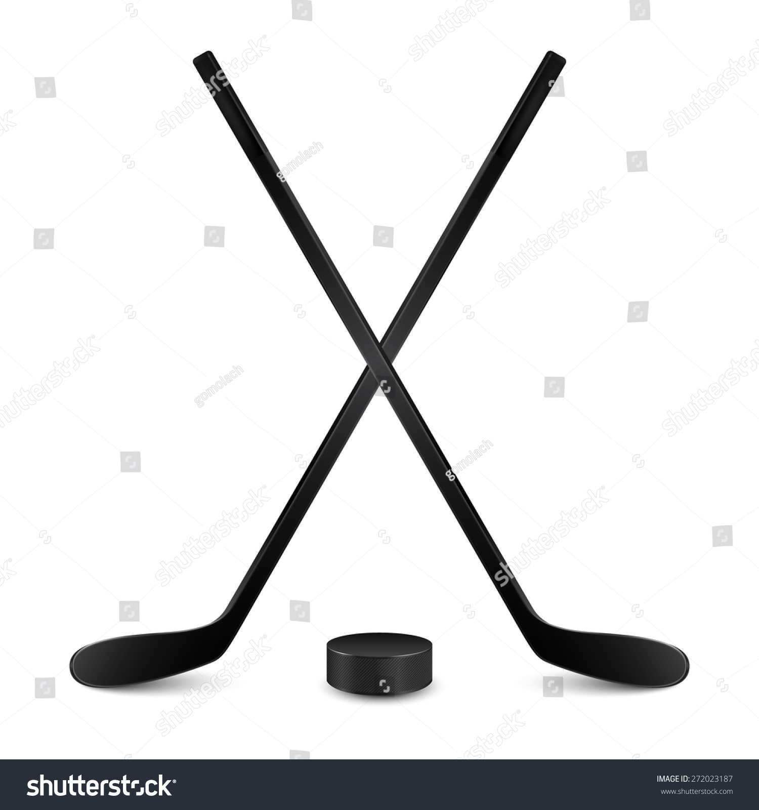 Two Crossed Hockey Sticks Hockey Puck Stock Vector (Royalty Free) 272023187