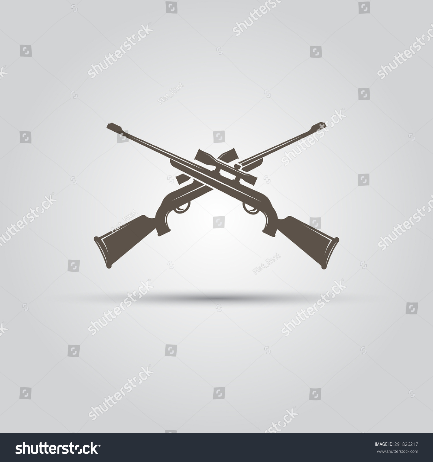 Two Crossed Hunting Rifle, Sniper Rifle Isolated Vector Element ...