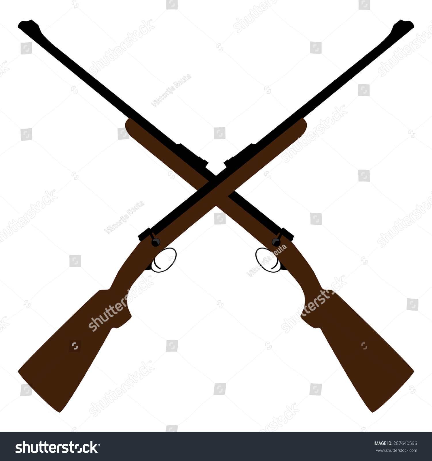 Two Crossed Rifle Vector Illustration Hunting Stock Vector (Royalty ...