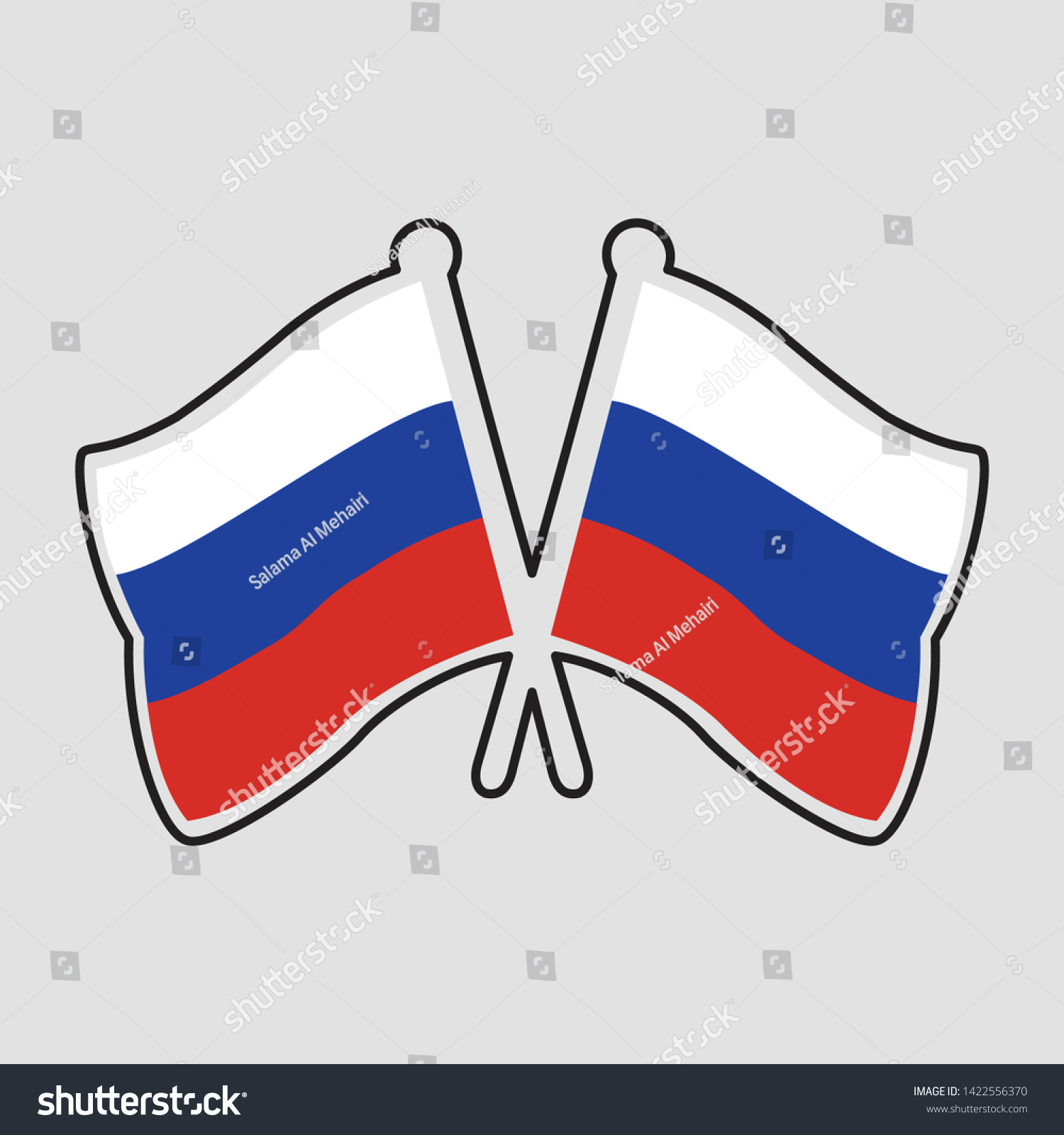 Two Crossed Russia Flags Pins On เวกเตอร์สต็อก ปลอดค่าลิขสิทธิ์ 1422556370 Shutterstock 