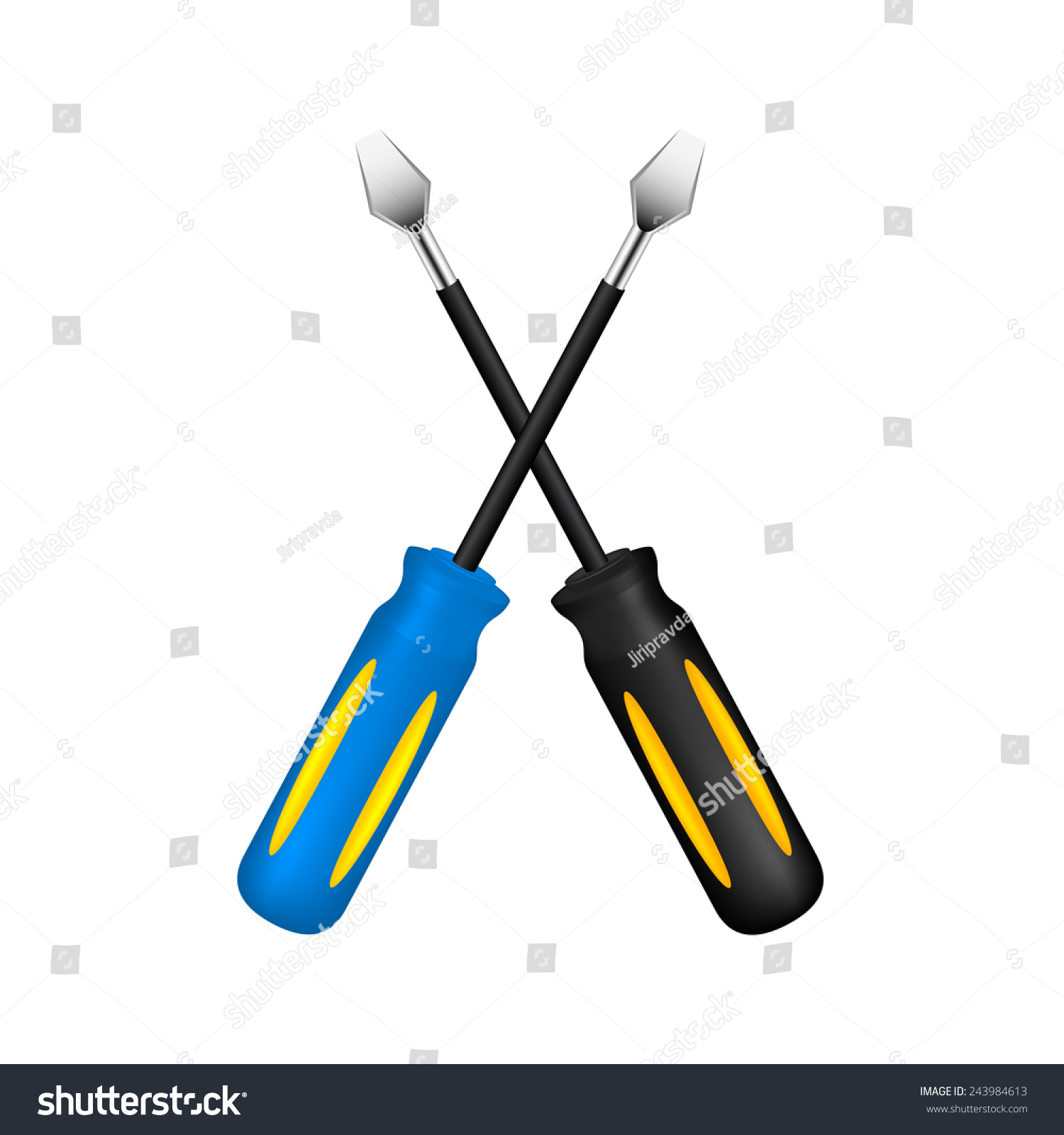 Two Crossed Screwdrivers Stock Vector Royalty Free 243984613