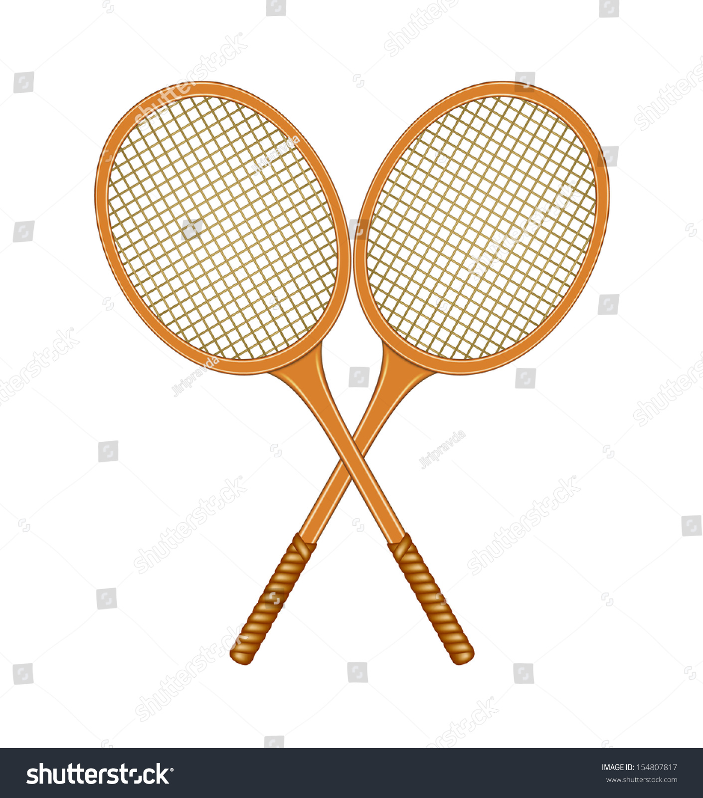 Two Crossed Tennis Rackets Stock Vector 154807817 - Shutterstock