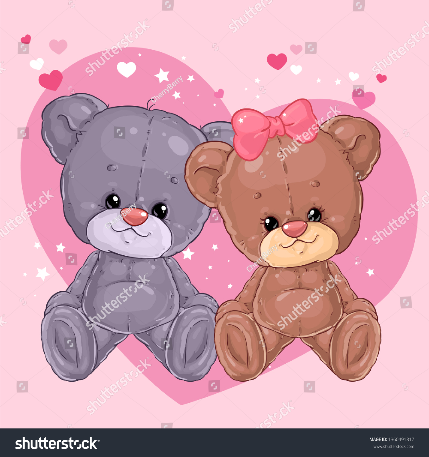 cute teddy bear with girl