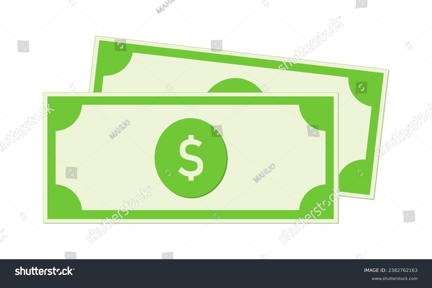 SVG of Two dollar bills isolated on white background svg