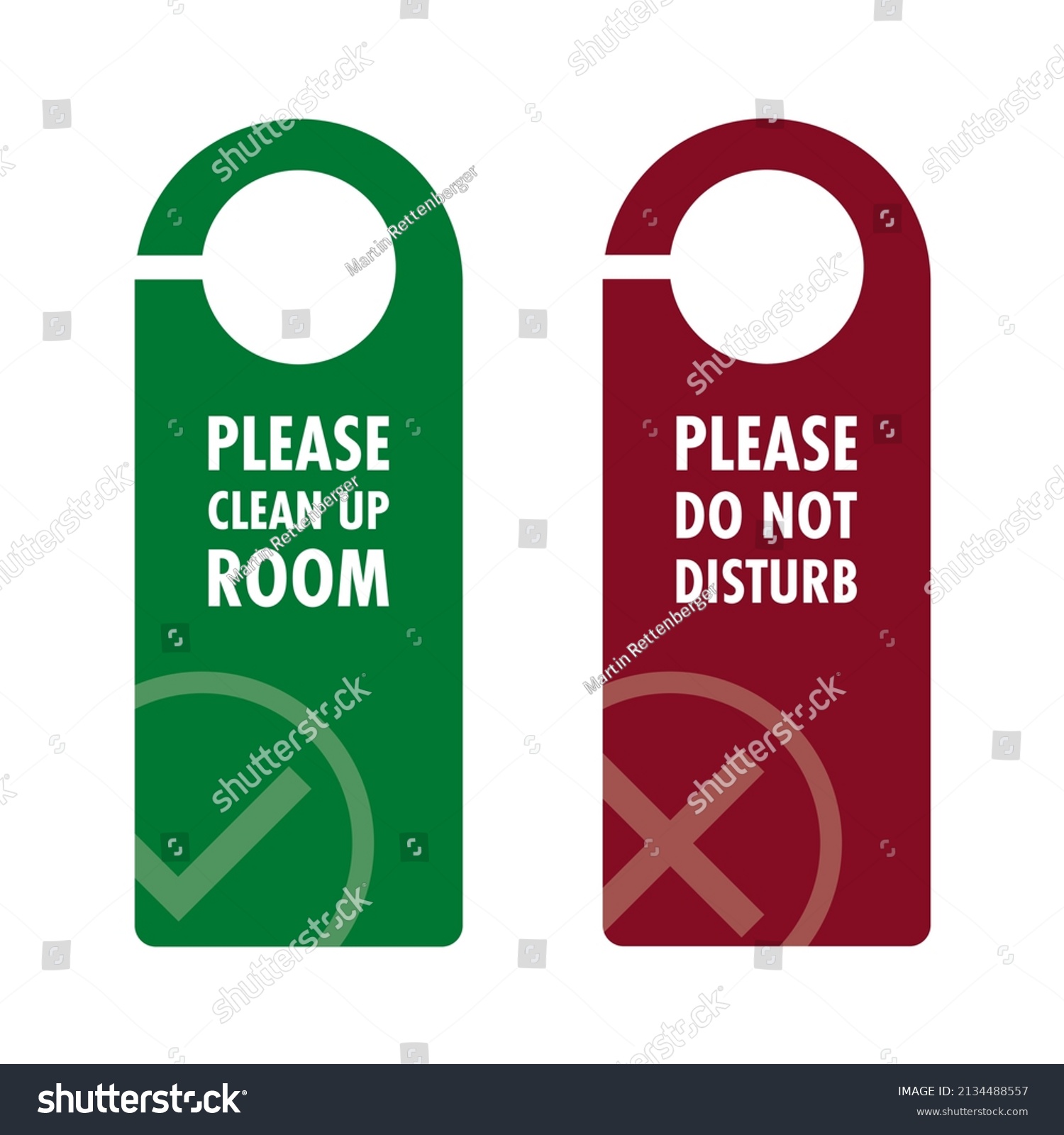 Two Door Hangers Please Clean Room Stock Vector (Royalty Free ...