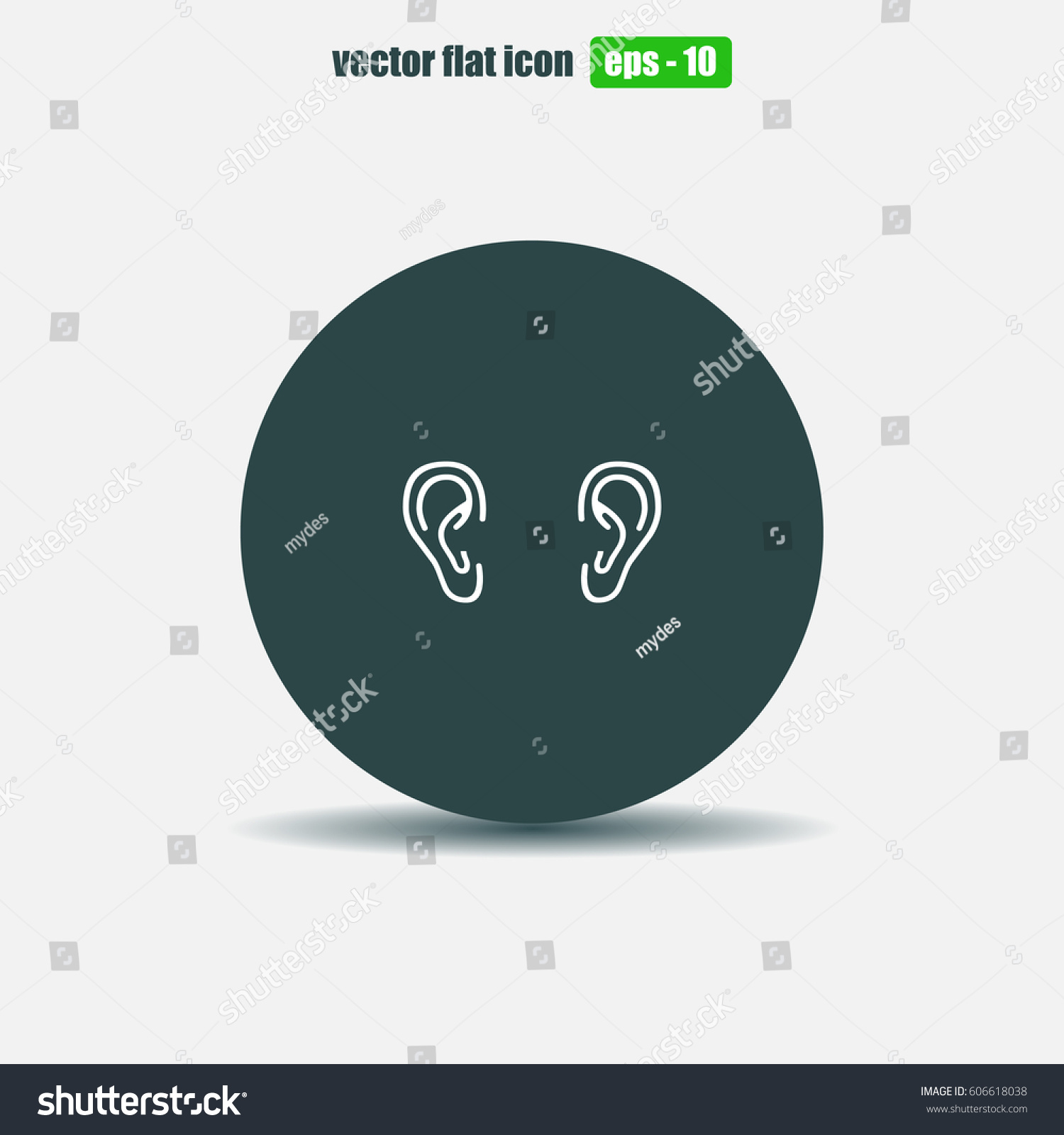 Two Ears Vector Illustration Stock Vector 606618038 - Shutterstock