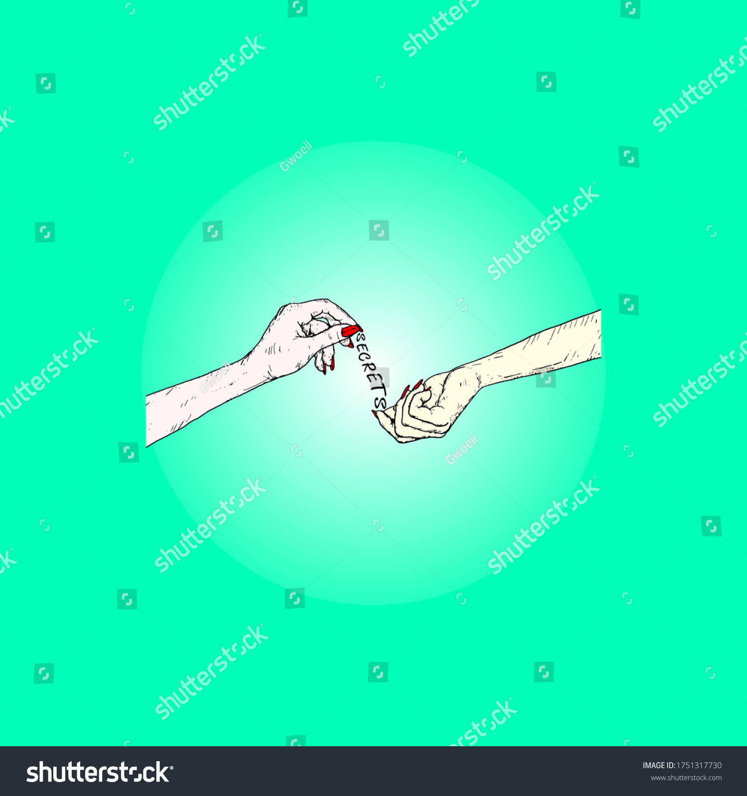 SVG of Two female hand exchanging secrets for the concept of gossip grapevine. Vector illustration. svg