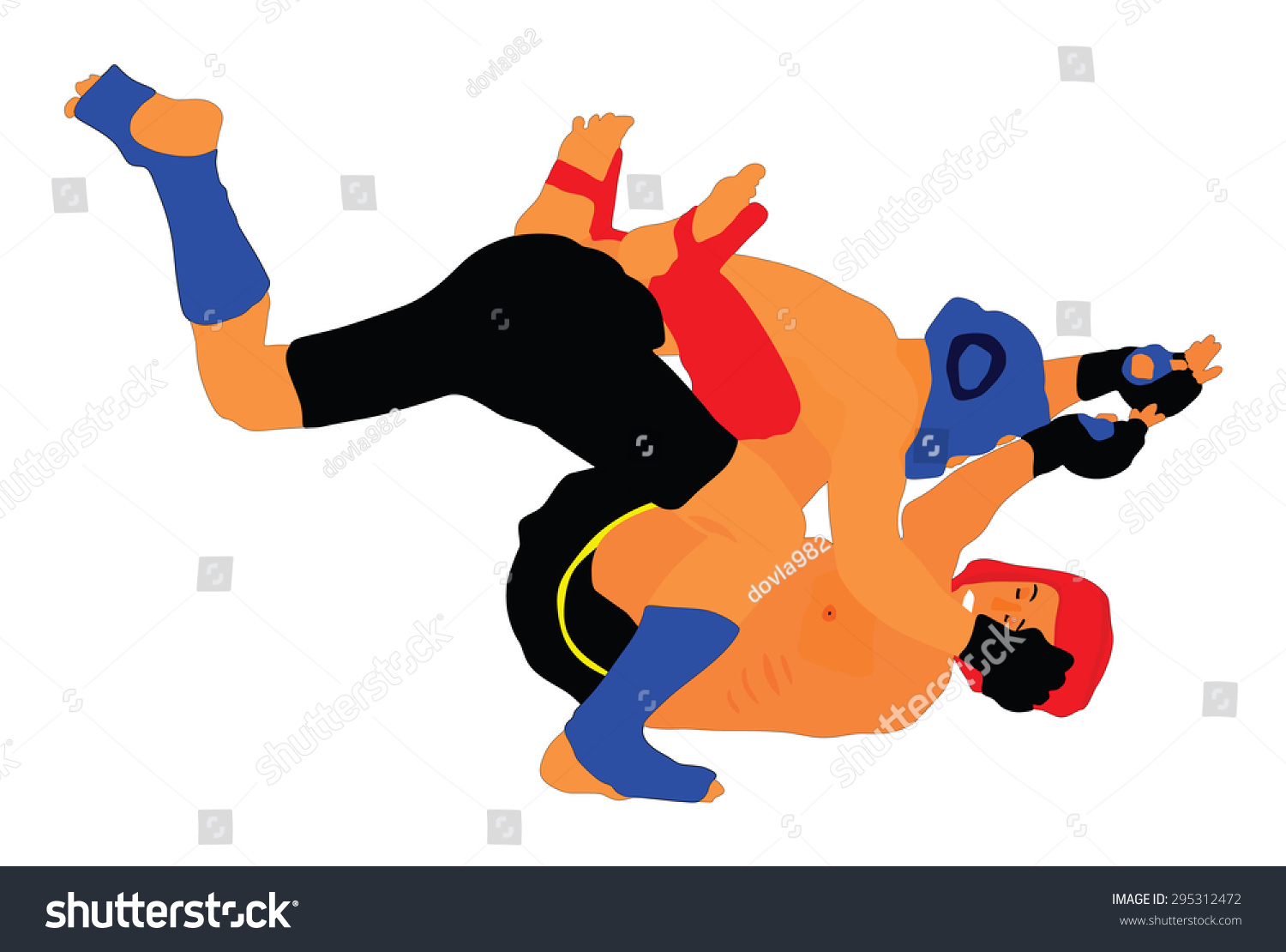 Two Fighters Ring Vector Illustrationfight Fighter Stock Vector ...