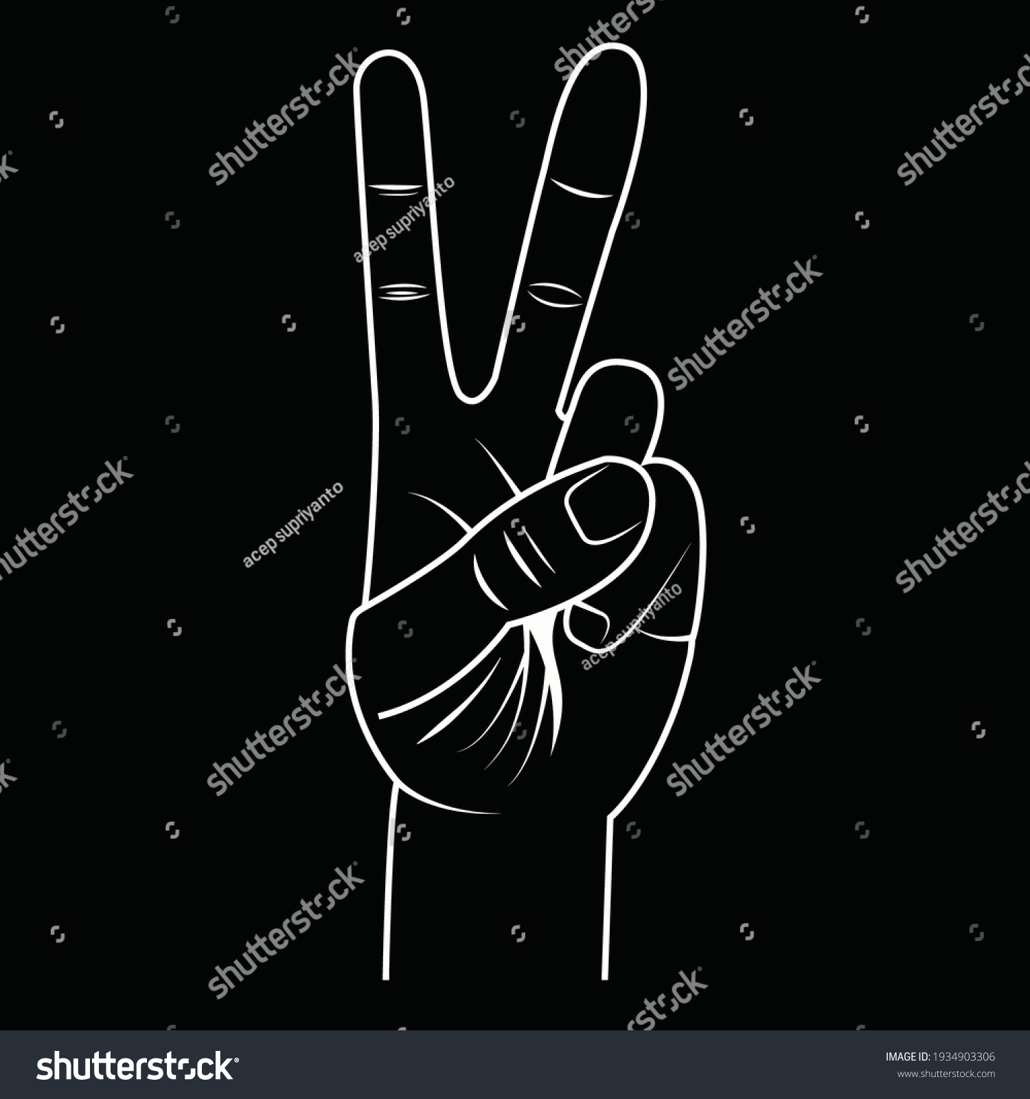 Two Finger Hand Vector Illustration Suitable Stock Vector (Royalty Free ...