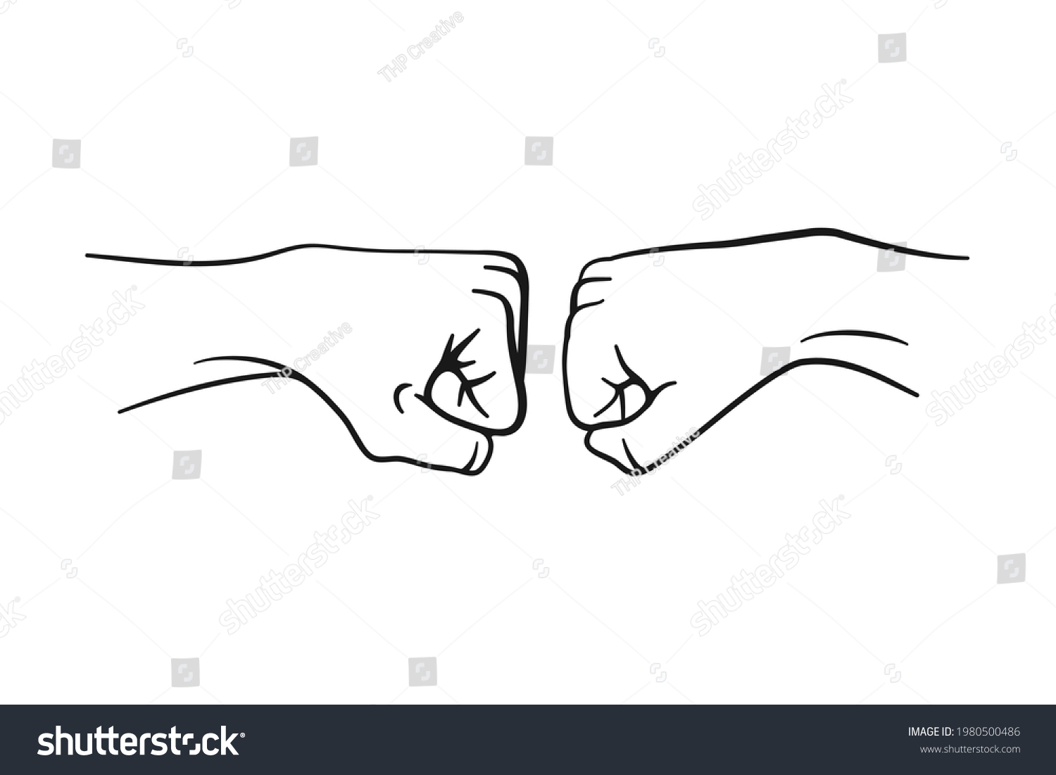 Two Fists Together Fist Bump Greeting Stock Vector (Royalty Free ...