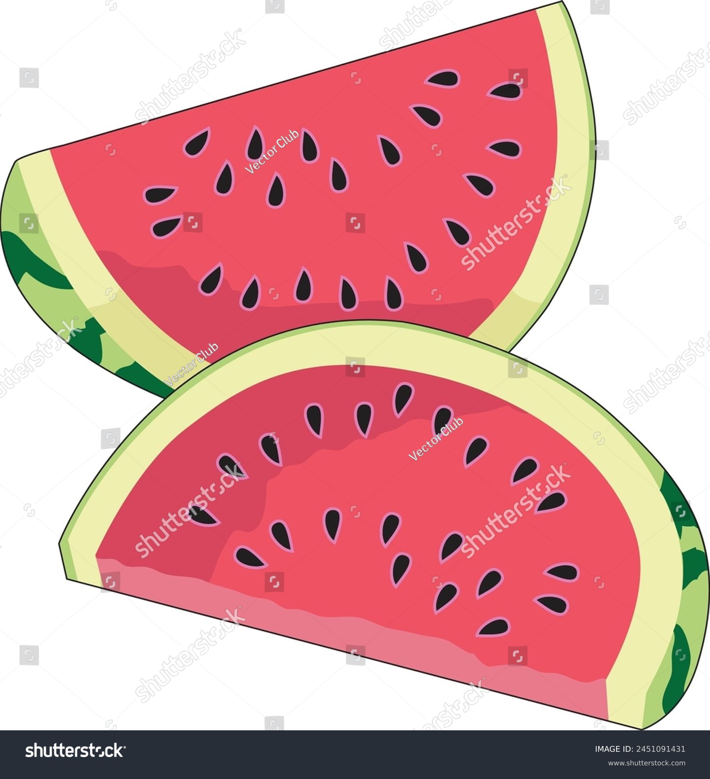 SVG of Two freshly cutted watermelon pieces svg